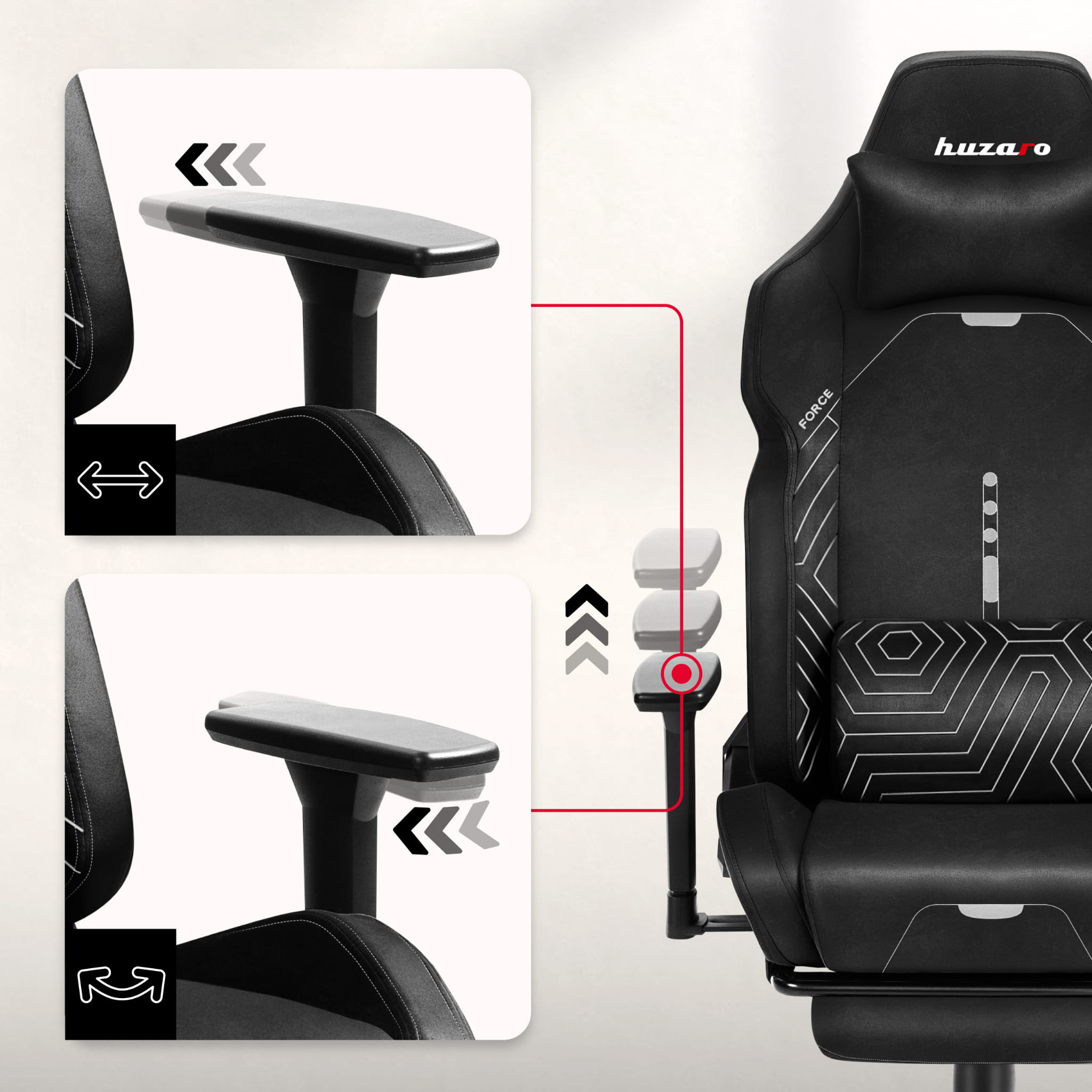 HUZARO FORCE 8.1 Black gamingstoel