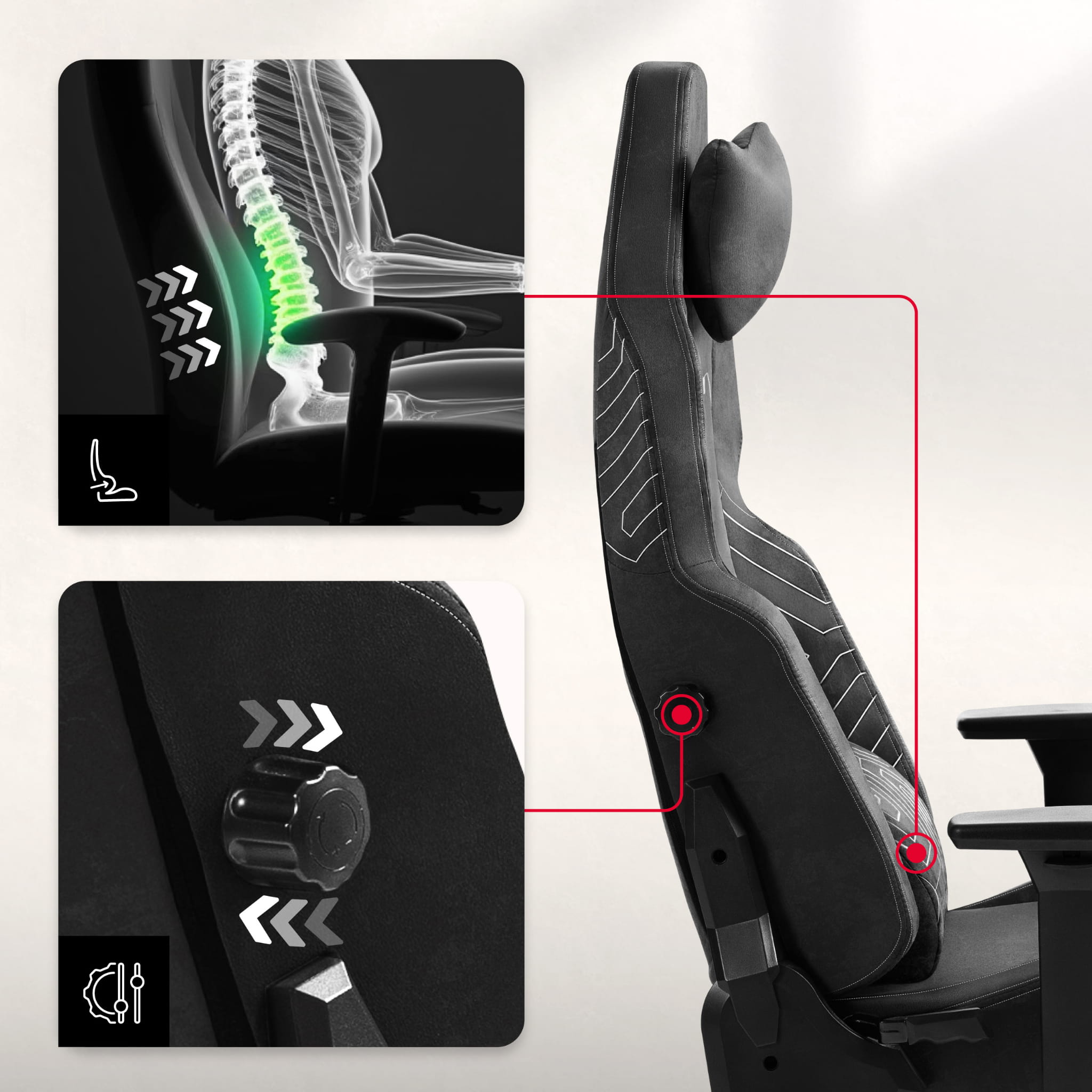 HUZARO FORCE 8.1 Black gamingstoel