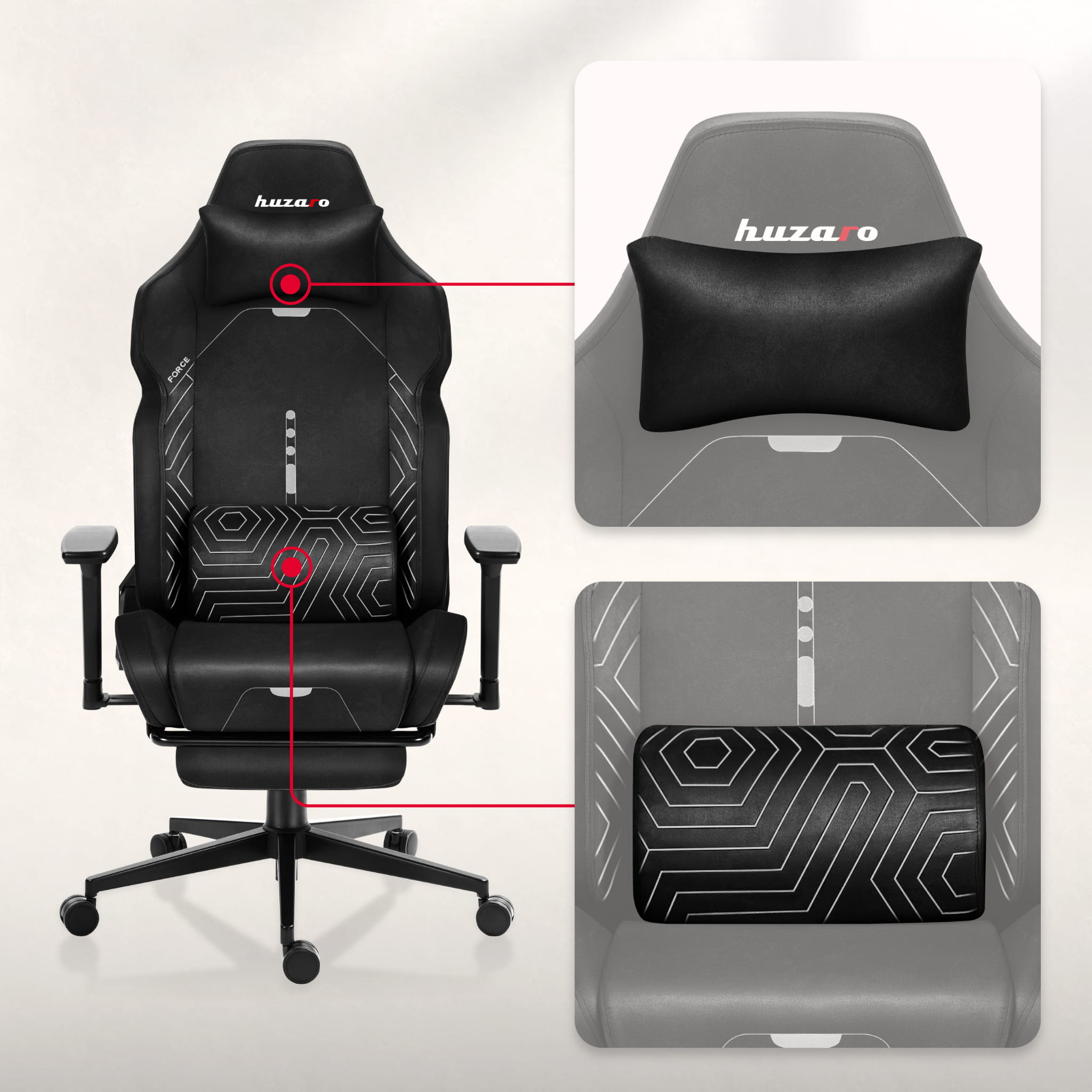 HUZARO FORCE 8.1 Black gamingstoel