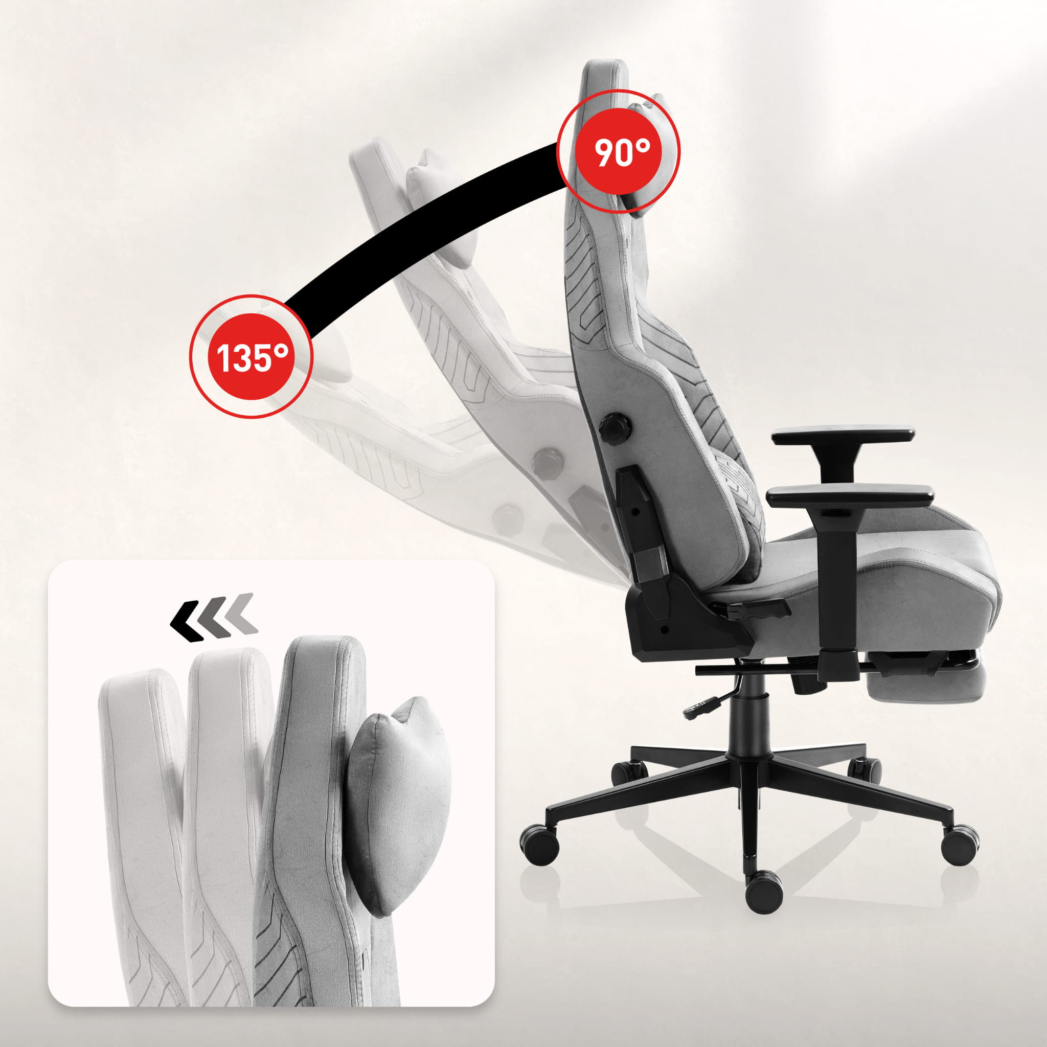 HUZARO FORCE 8.1 Grey gamingstoel