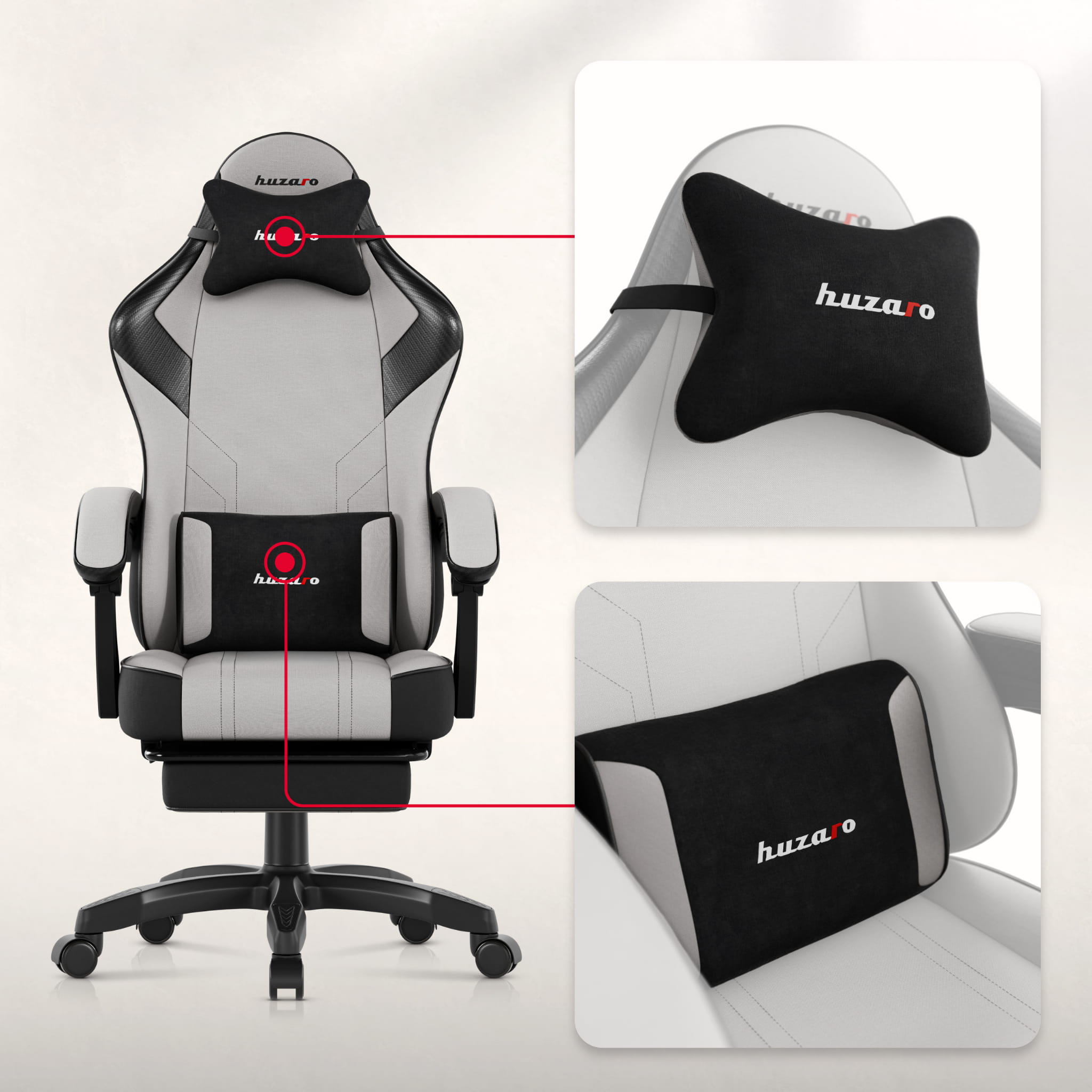 Huzaro Force 3.7 Grey gamingstoel