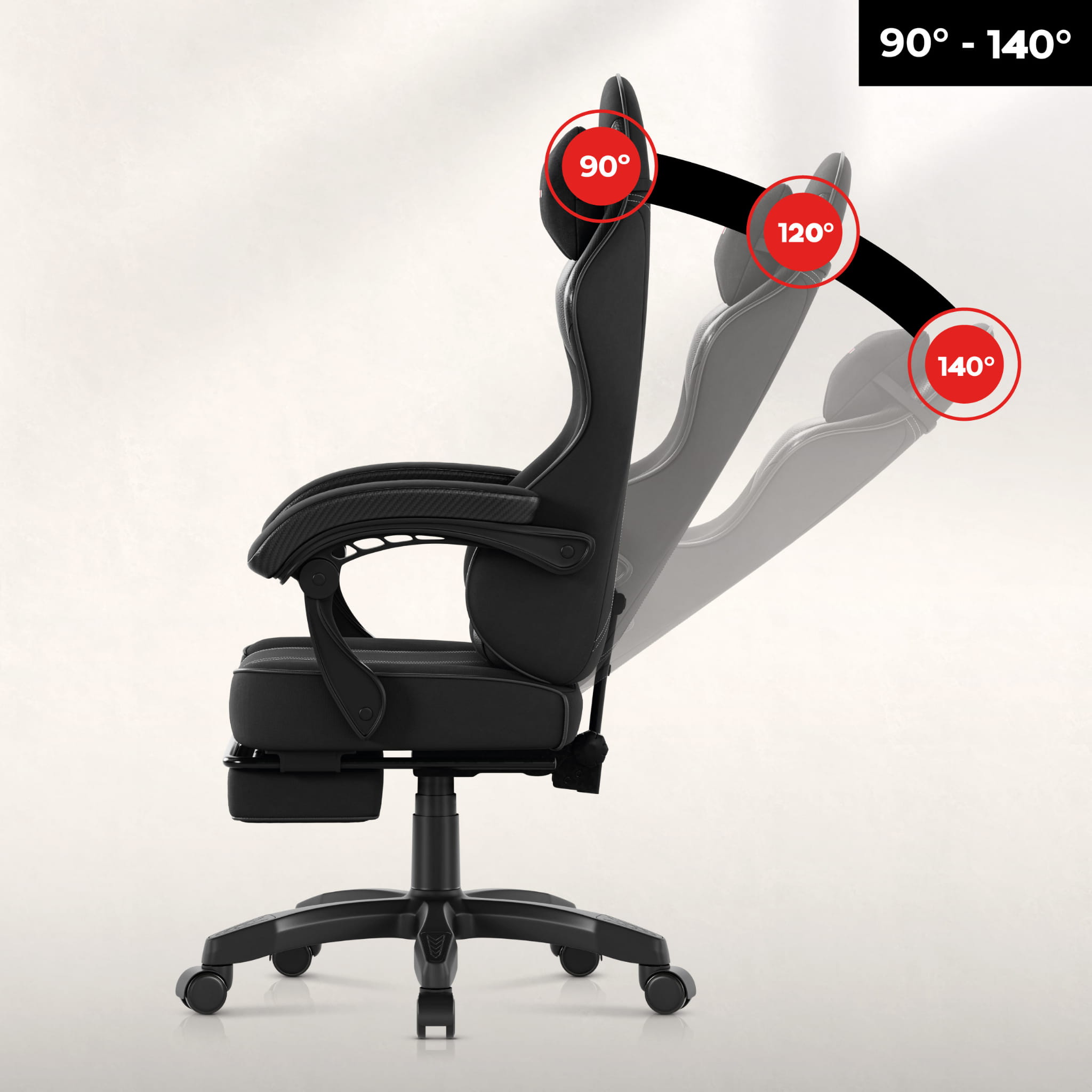 Huzaro Force 3.7 Carbon Black gamingstoel