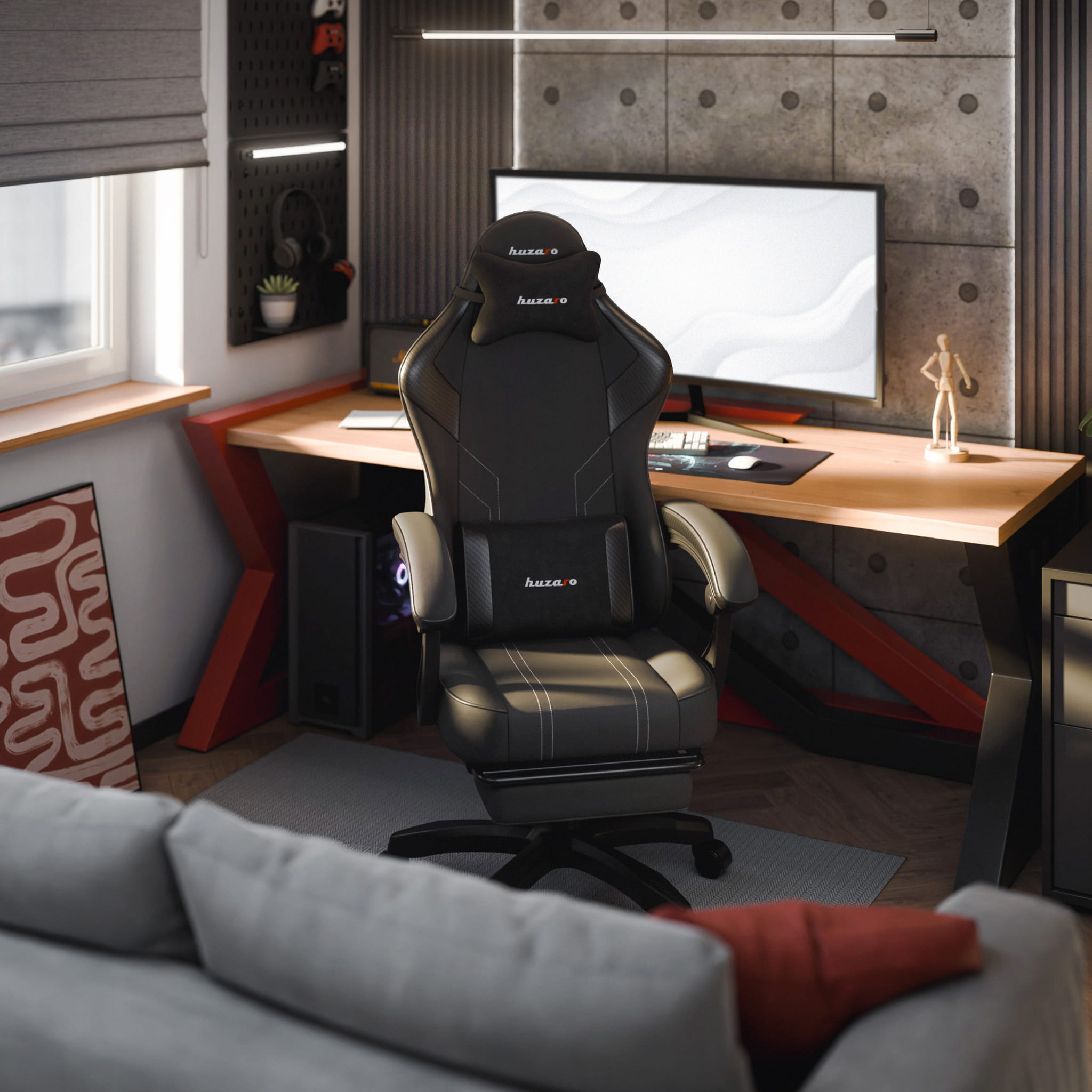 Huzaro Force 3.7 Carbon Black gamingstoel