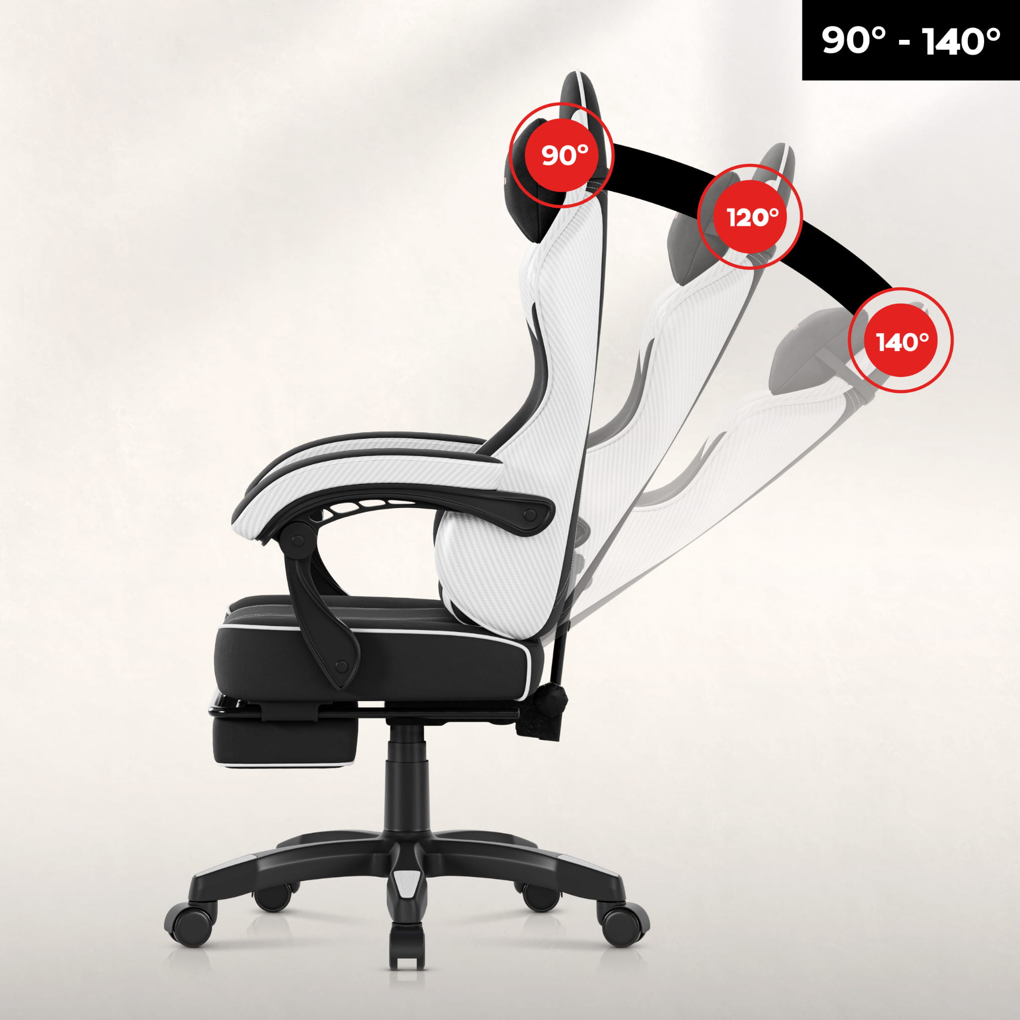 Huzaro Force 3.7 White Carbon gamingstoel