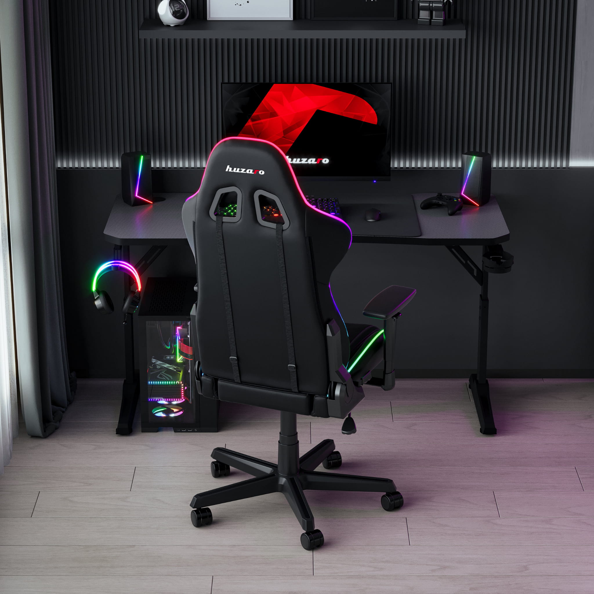 Huzaro Hero 3.6 Black gamingbureau, 140 cm