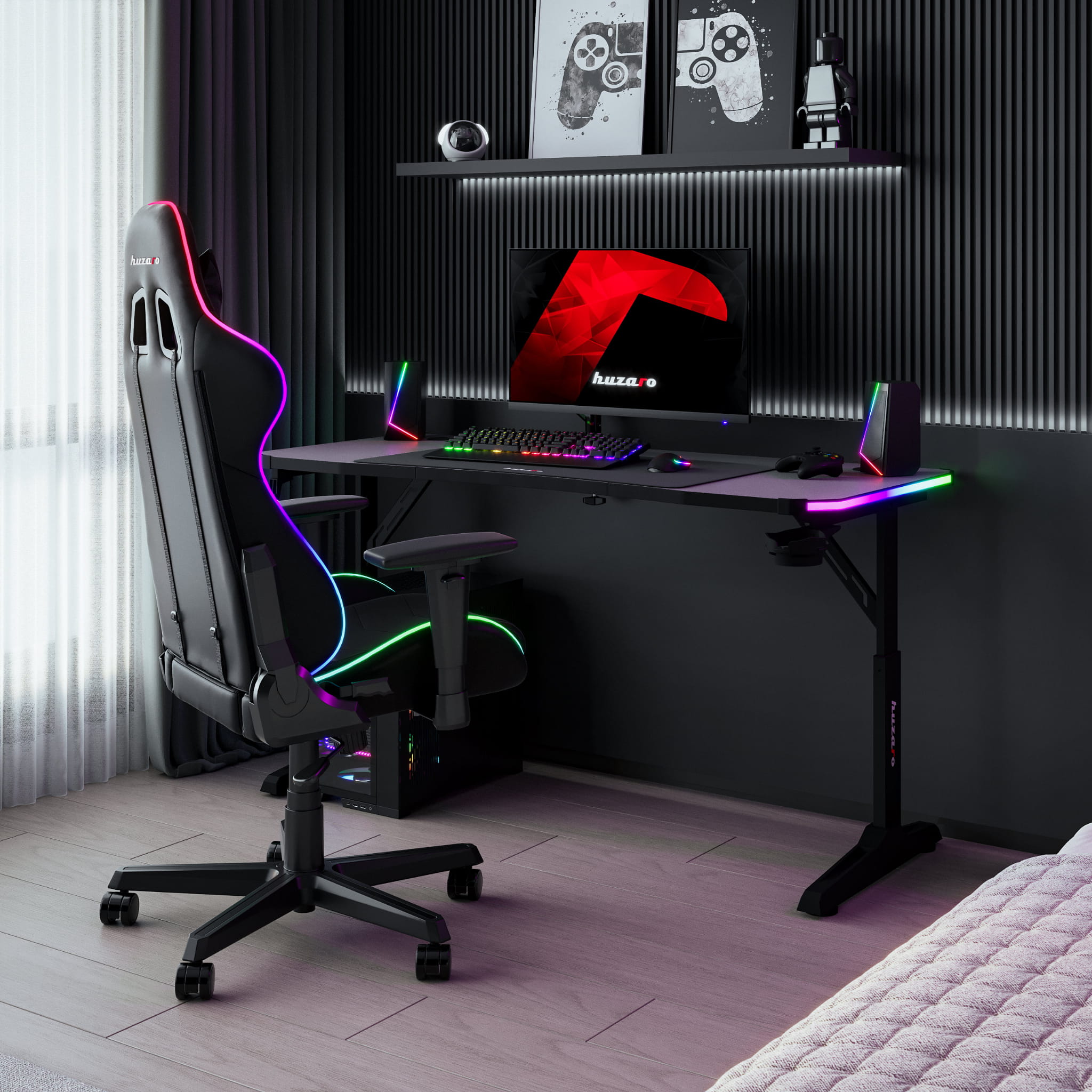 Huzaro Hero 3.6 RGB LED Black 140 cm gamingbureau