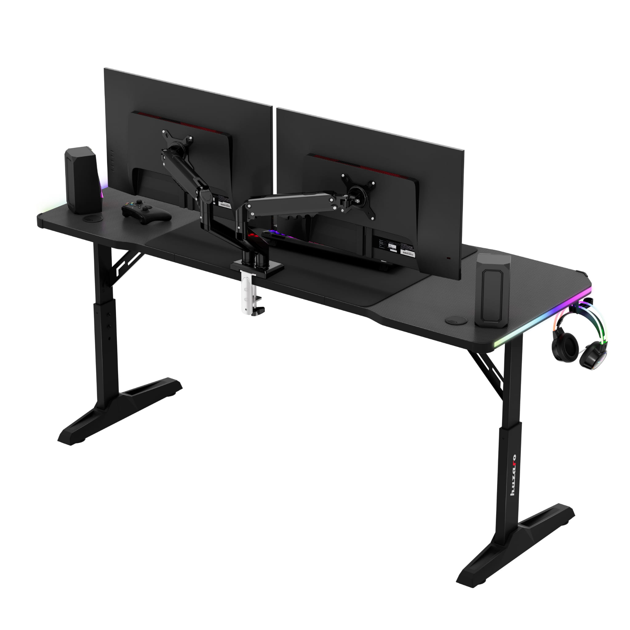 Huzaro Hero 4.6 RGB Black 160 cm gamingbureau met ledverlichting