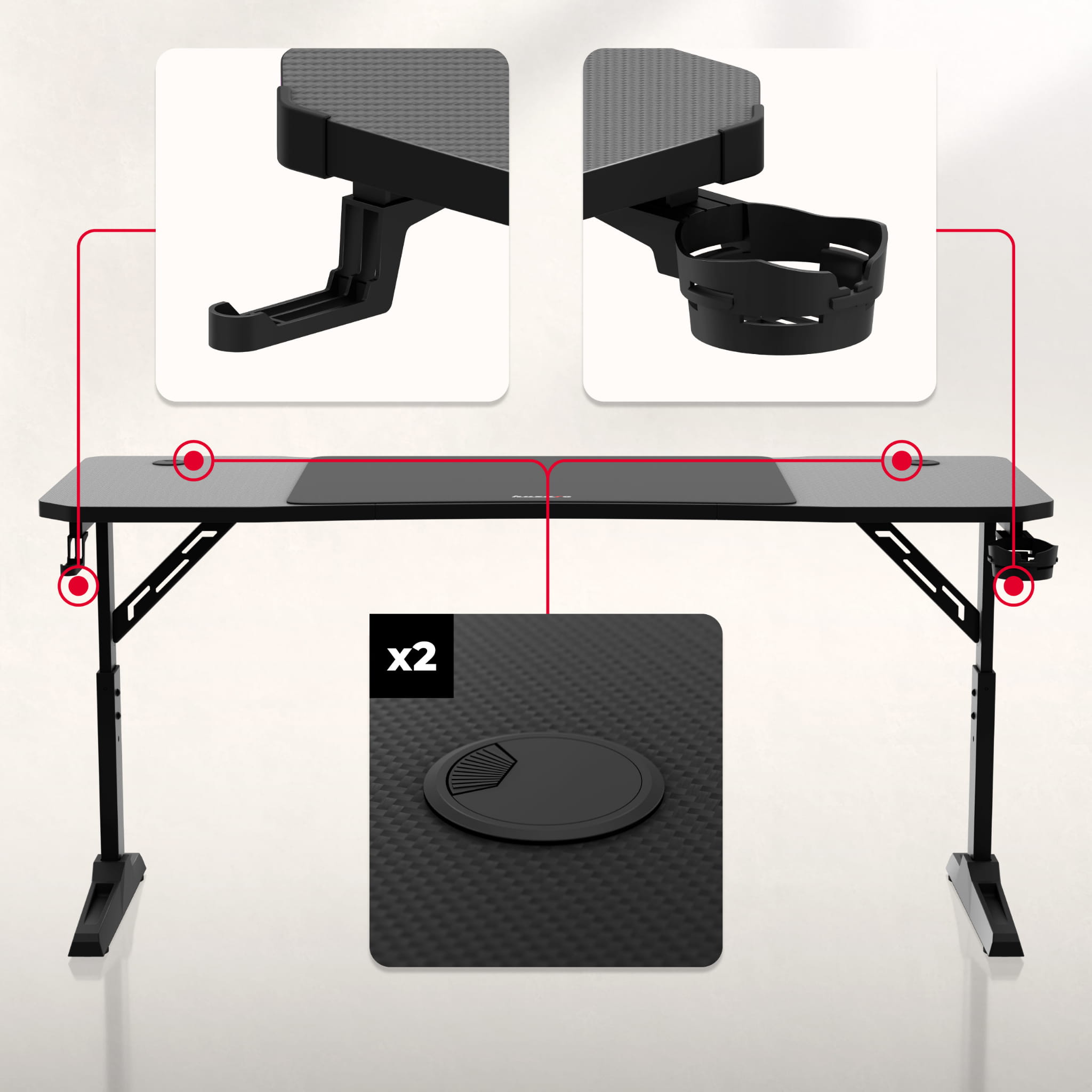 Huzaro Hero 4.6 Black gamingbureau, 160 cm