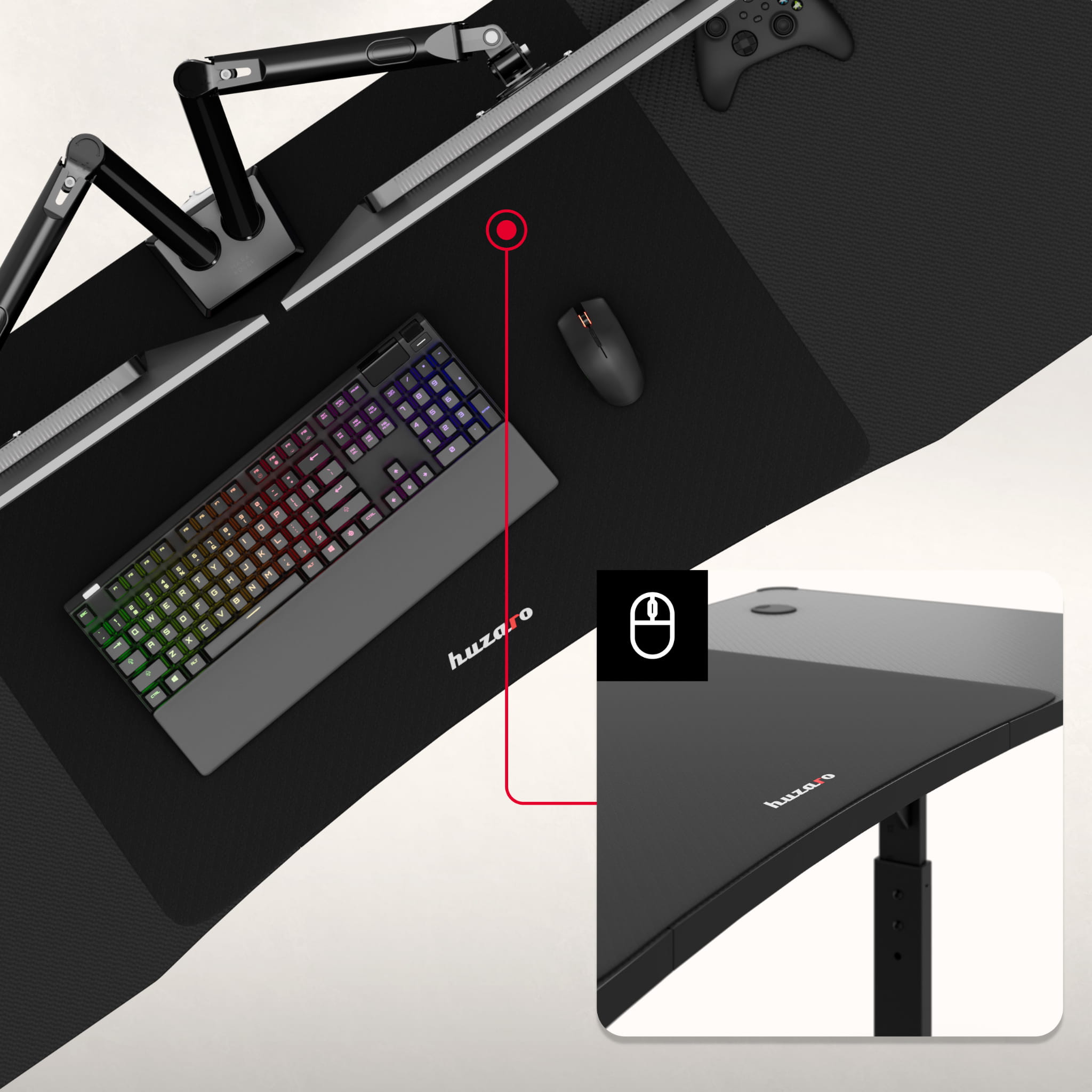 Huzaro Hero 4.6 Black gamingbureau, 160 cm