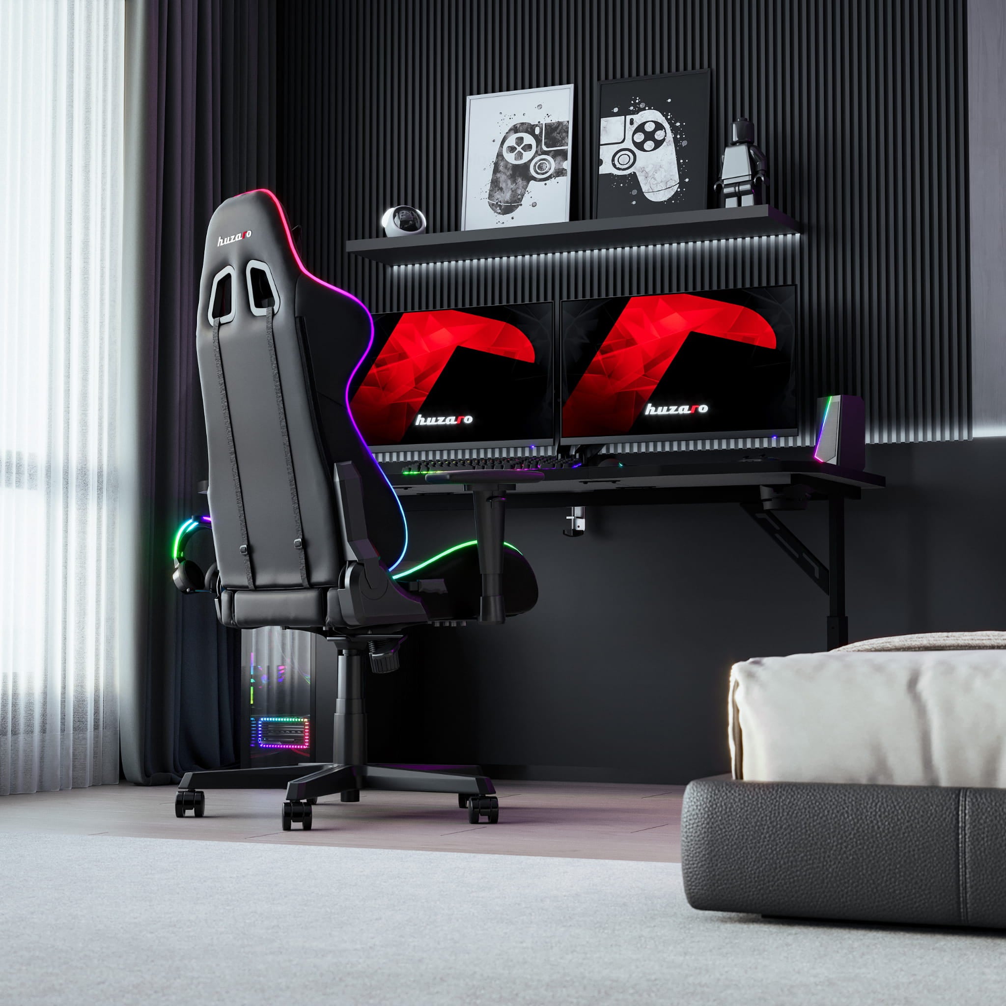 Huzaro Hero 4.6 Black gamingbureau, 160 cm