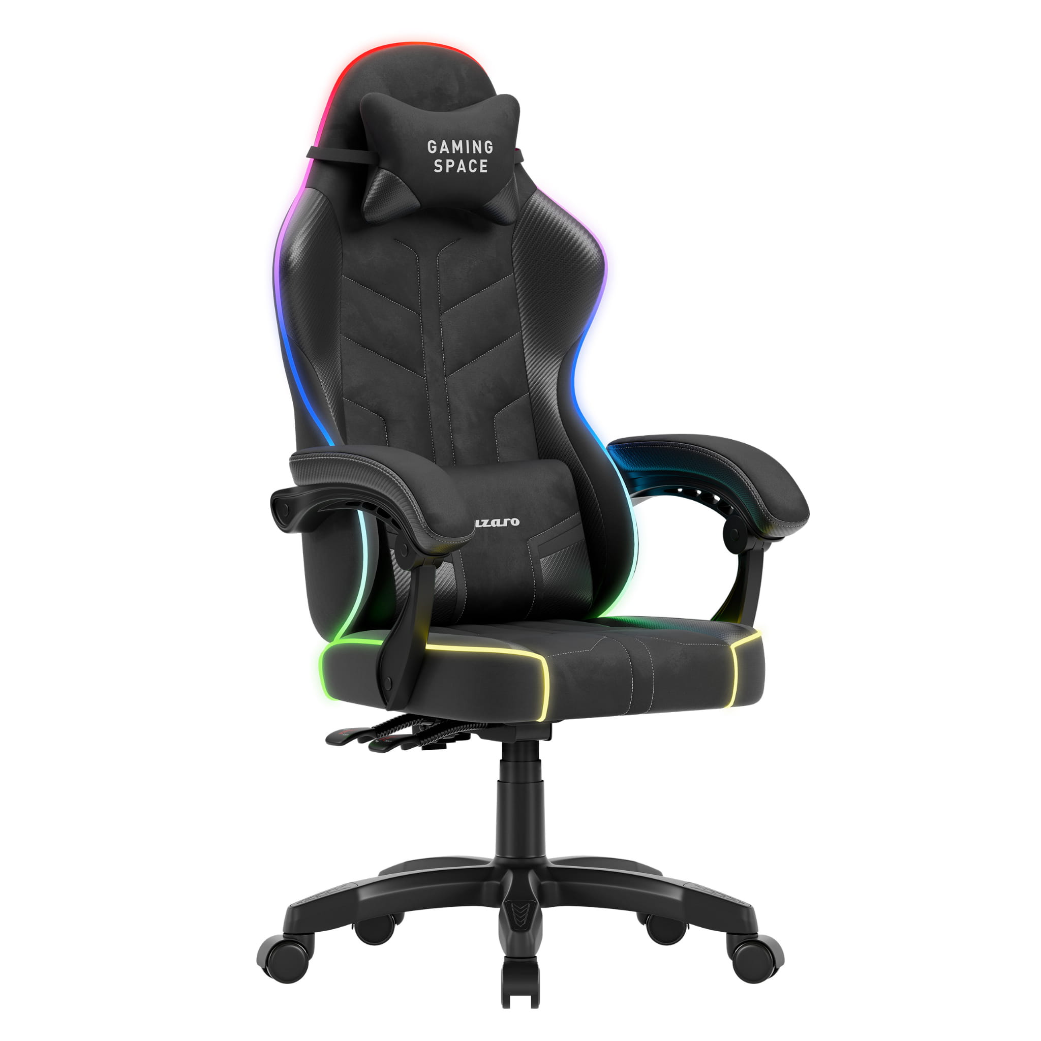 Huzaro Force 2.7 RGB Black gamingstoel van velours