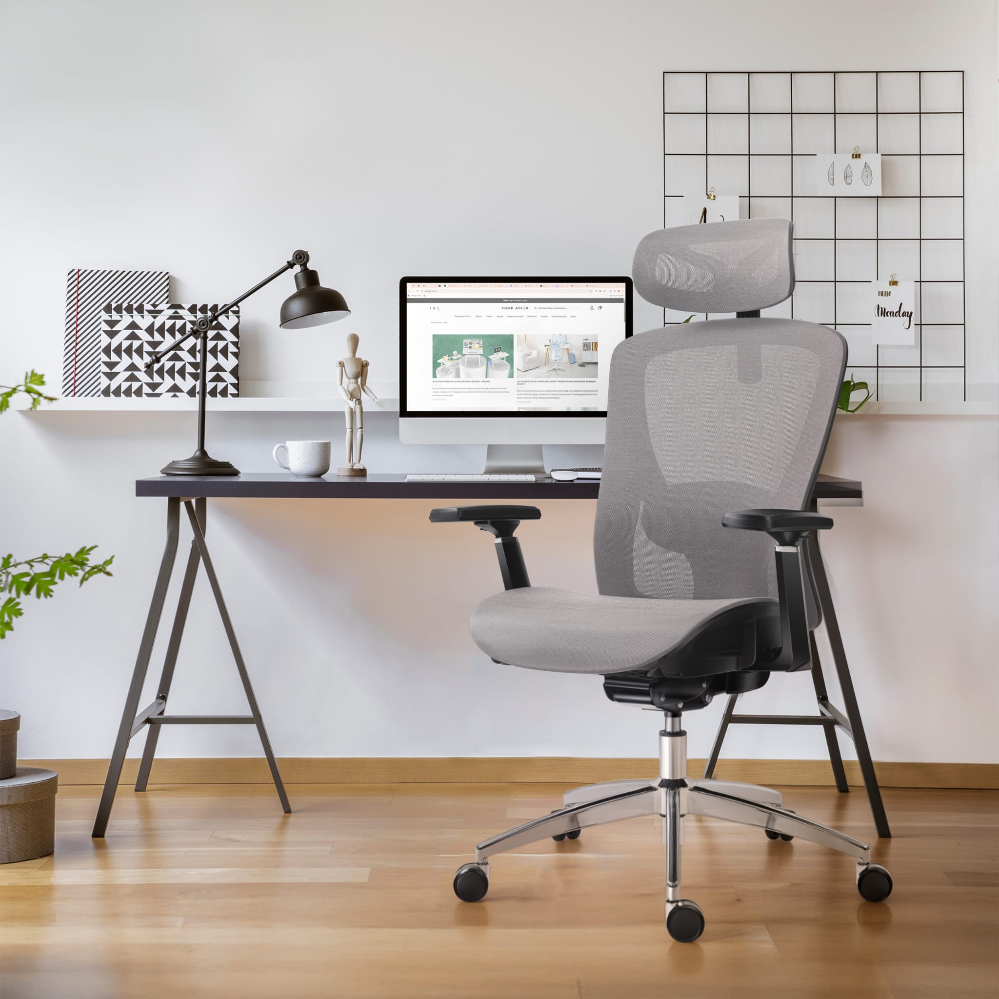 Ergonomische bureaustoel Mark Adler Expert 5.3 Grey Mesh
