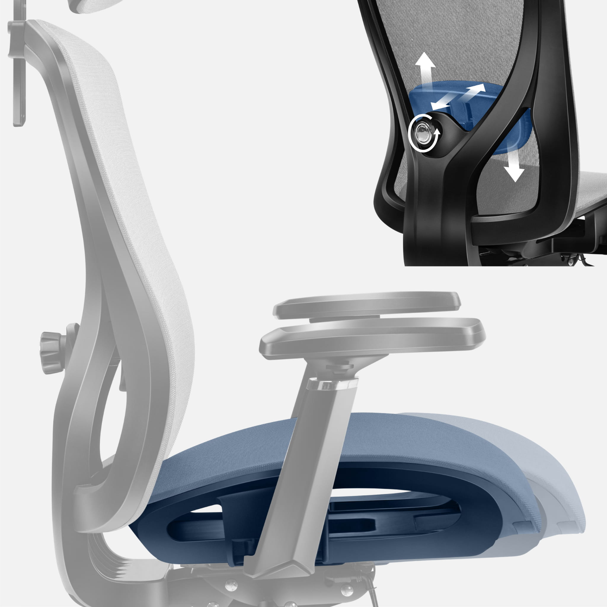 Ergonomische bureaustoel Mark Adler Expert 5.3 Grey Mesh