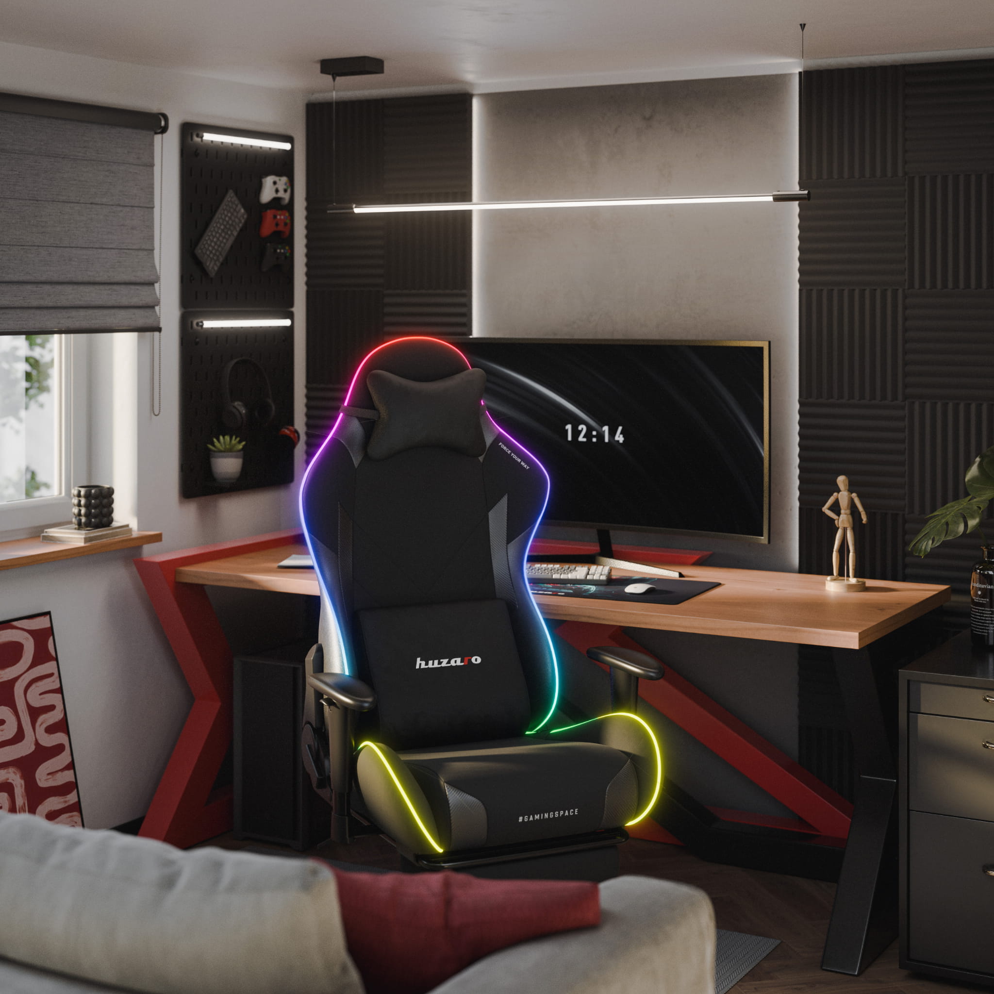 Huzaro Force 5.7 Black RGB LED-gamingstoel
