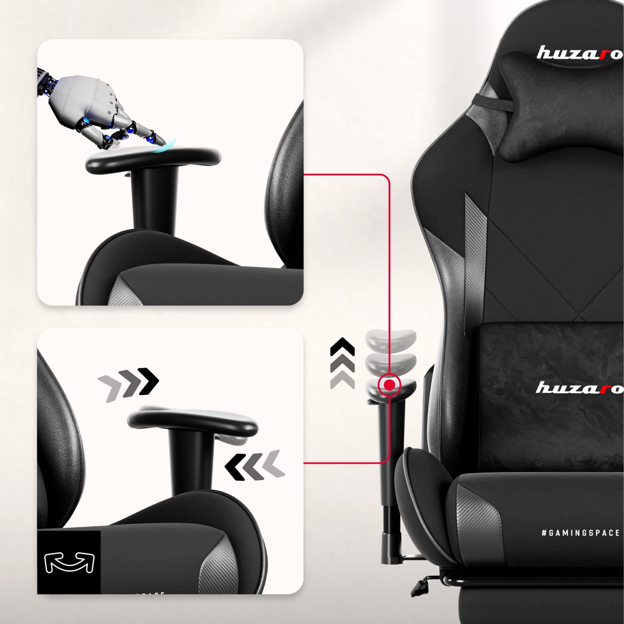 Huzaro Force 5.7 Black gamingstoel