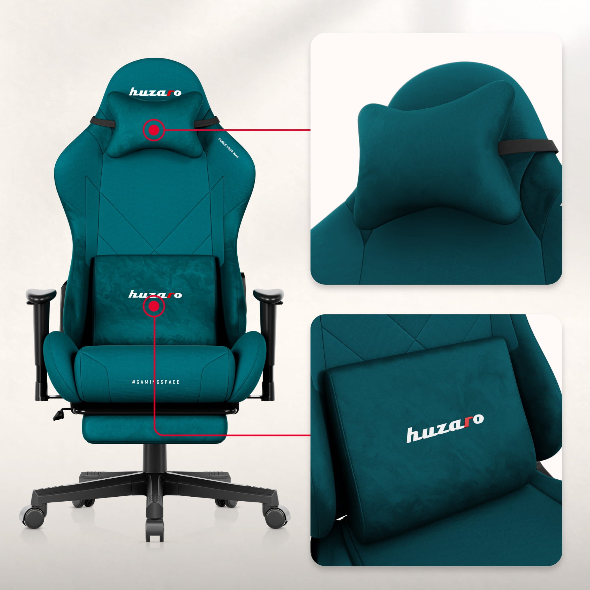 Huzaro Force 5.7 Teal gamingstoel
