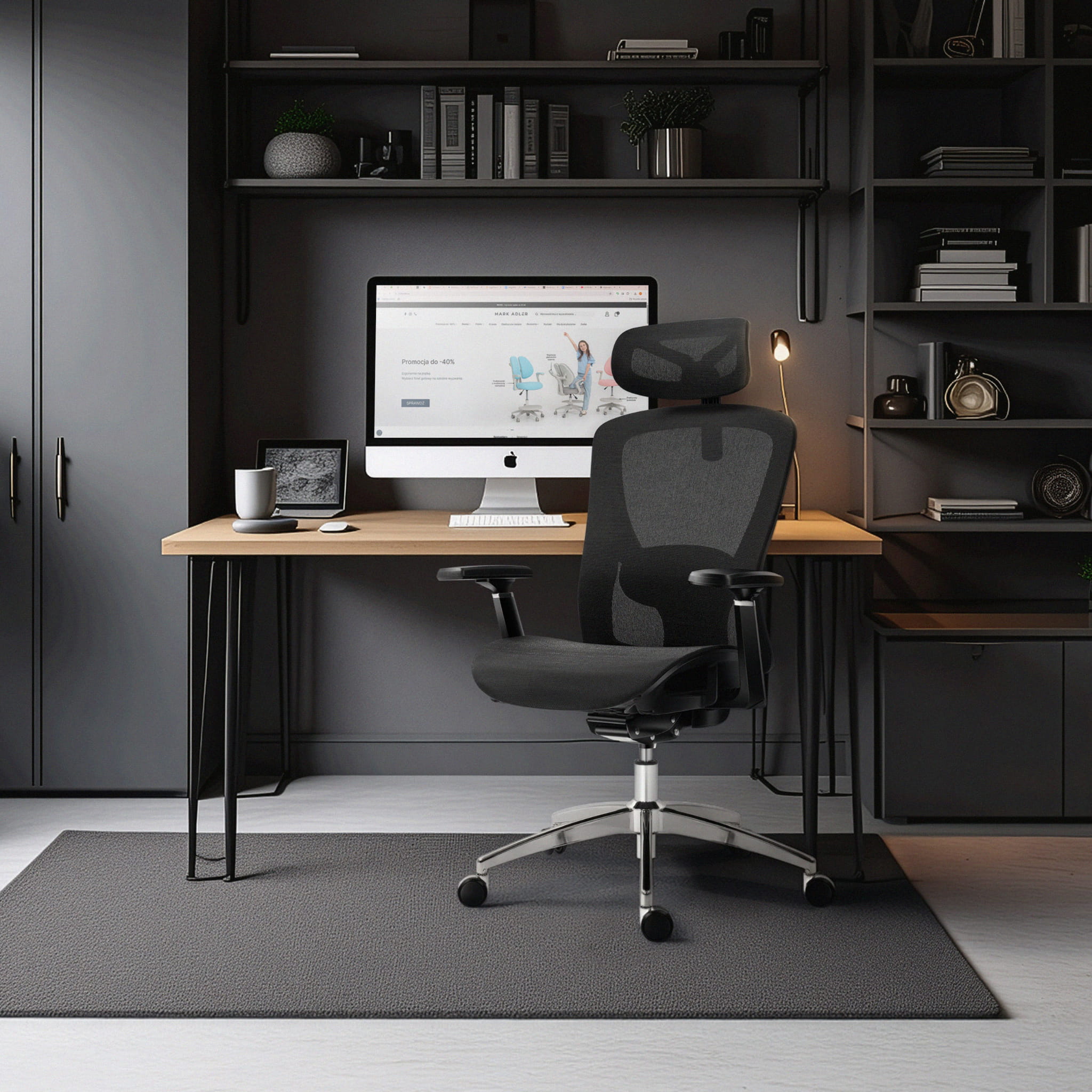 Ergonomische bureaustoel Mark Adler Expert 5.3 Black Mesh