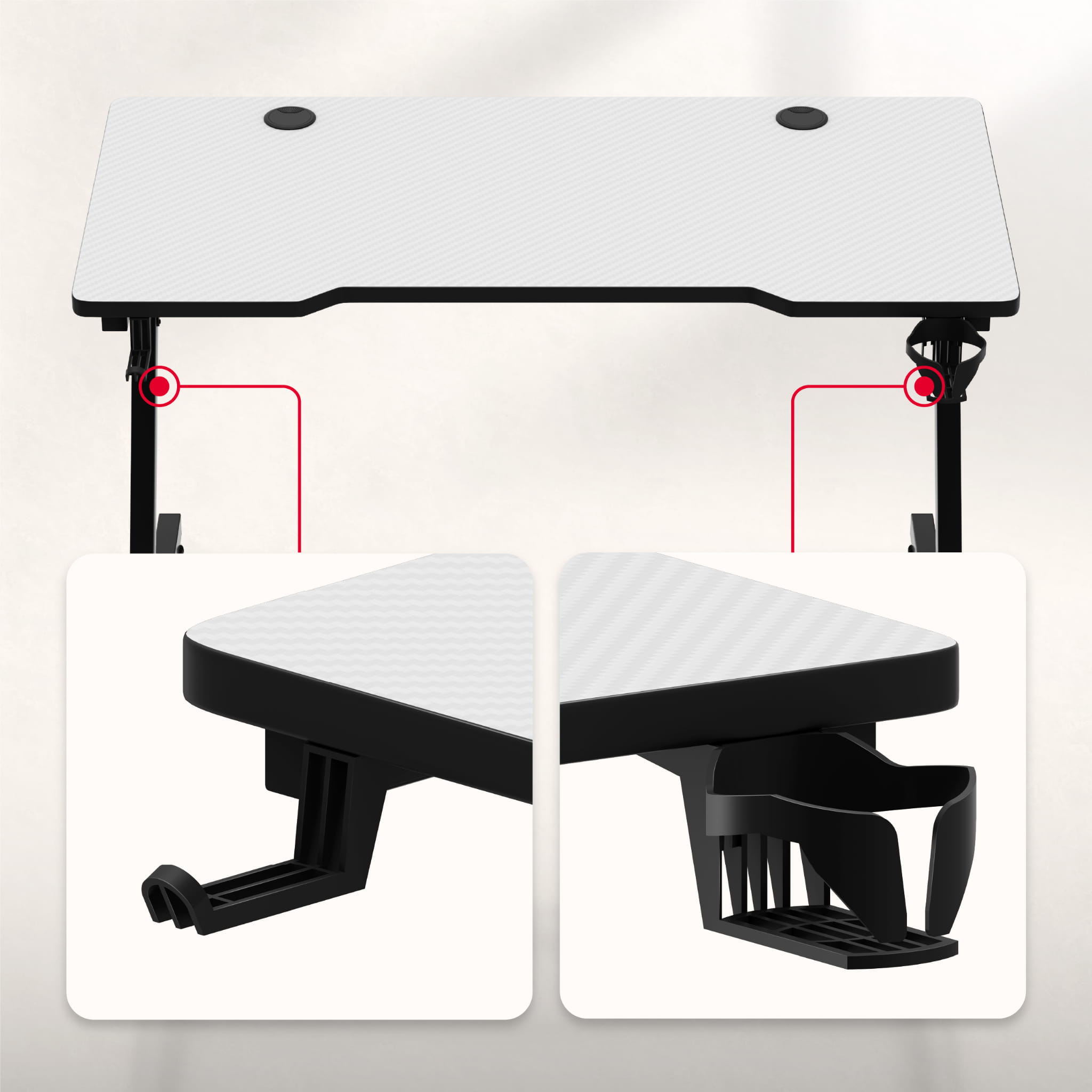 Huzaro Hero 2.5 White gamingbureau, 120 cm