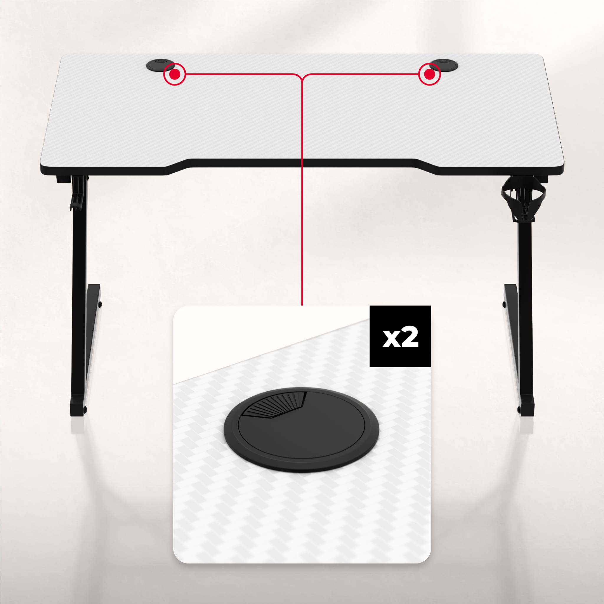 Huzaro Hero 2.5 White gamingbureau, 120 cm