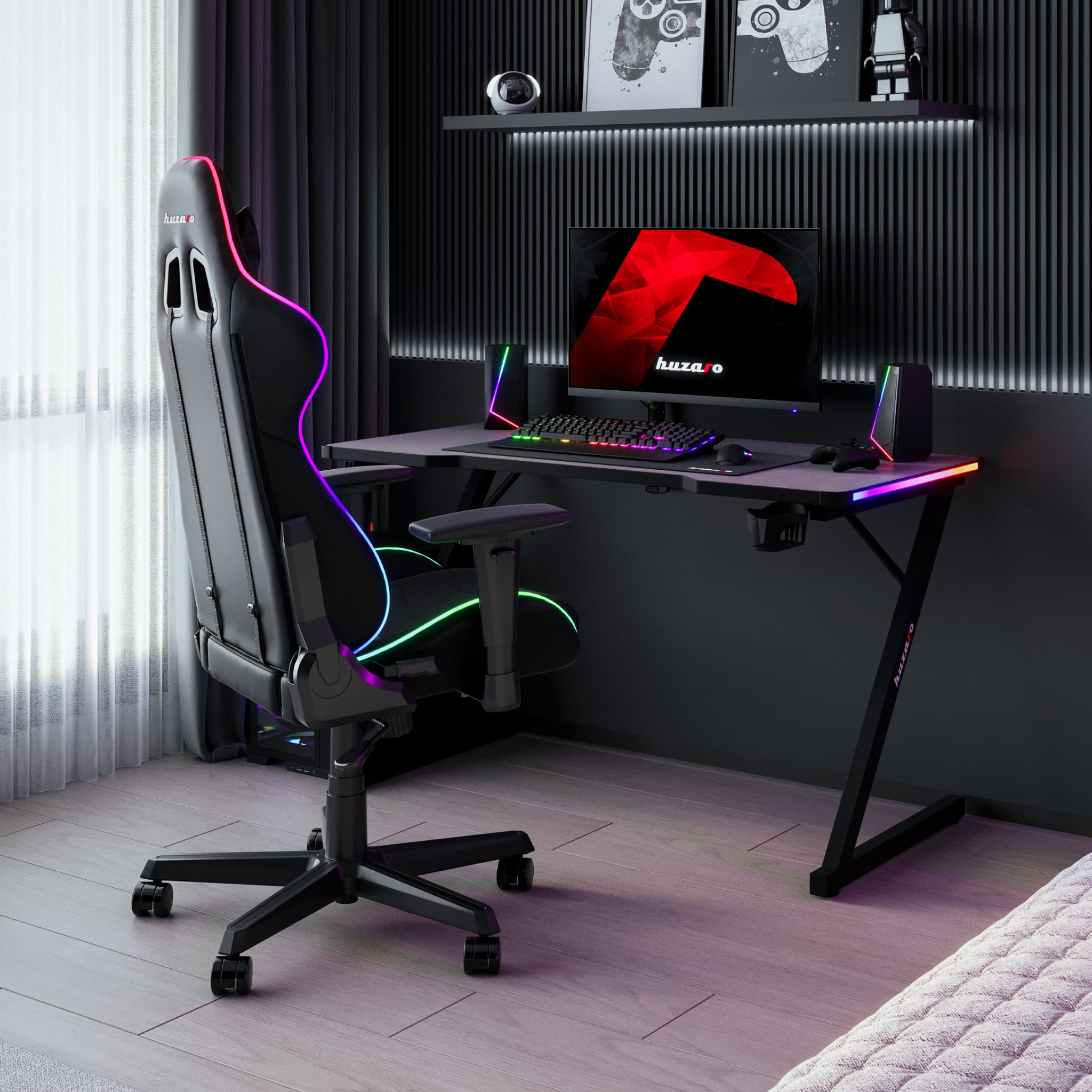 Huzaro Hero 2.5 RGB LED-gamingbureau, 120 cm
