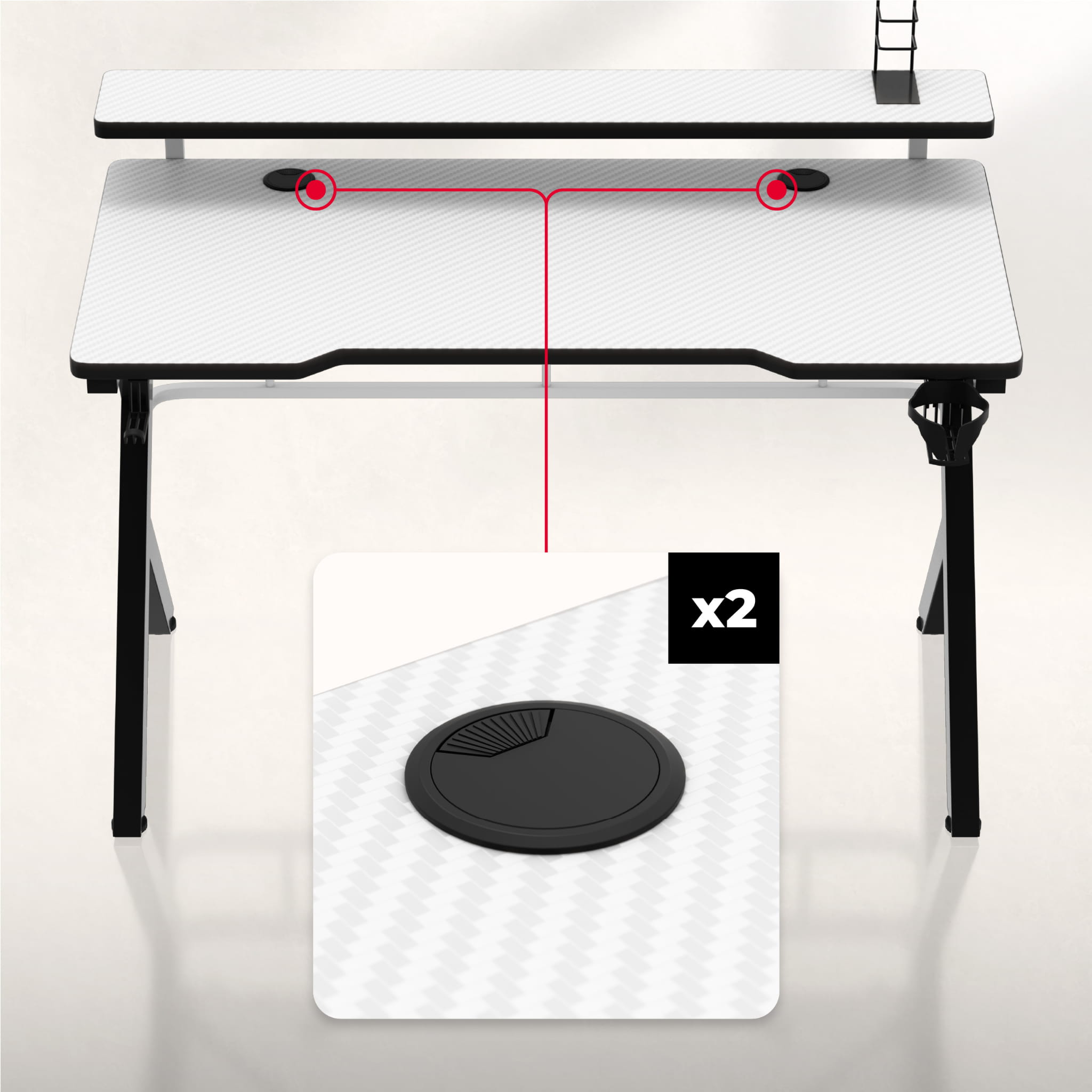 Huzaro Hero 5.0 White gamingbureau, 120 cm