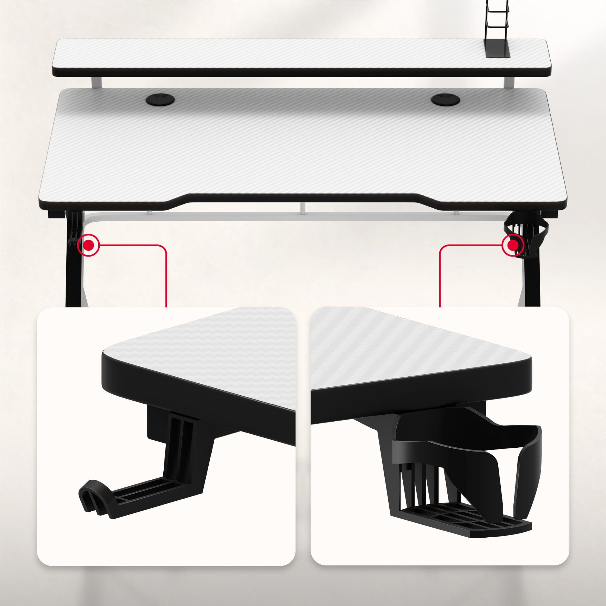 Huzaro Hero 5.0 White gamingbureau, 120 cm