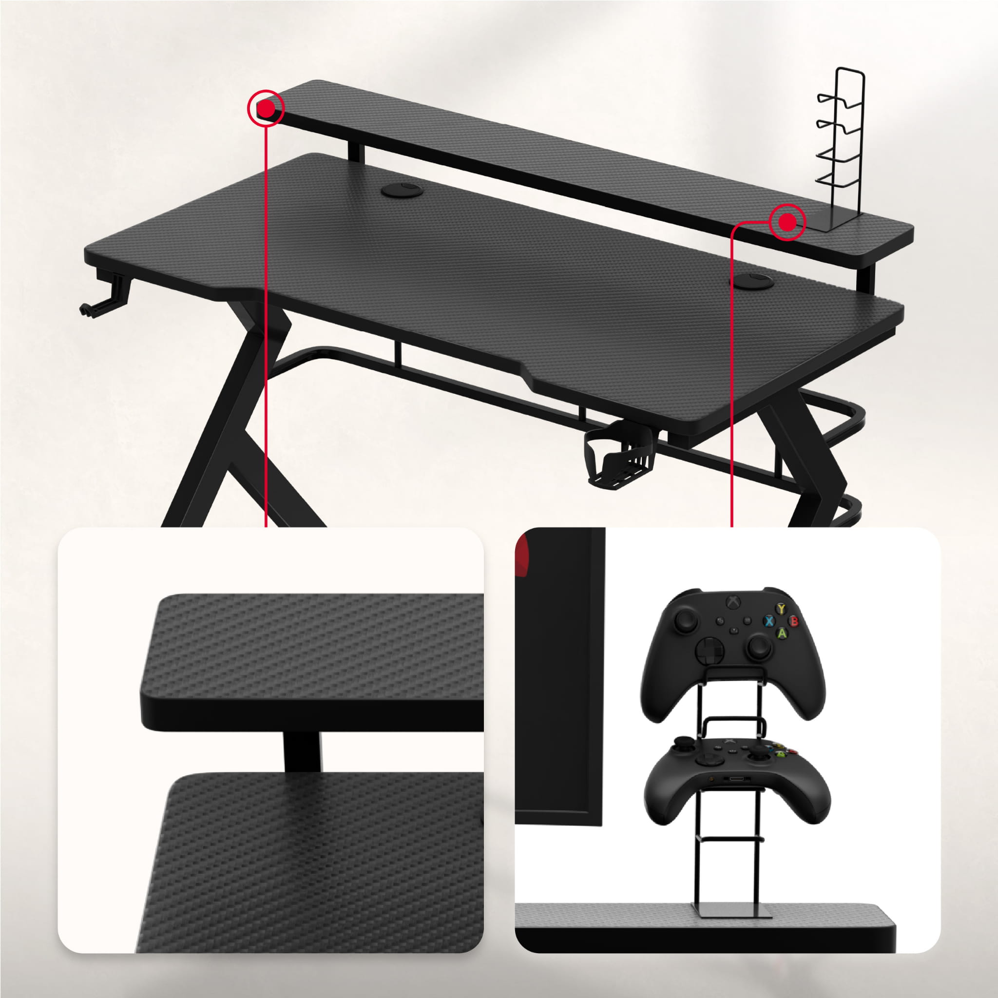 Huzaro Hero 5.0 Black gamingbureau, 120 cm