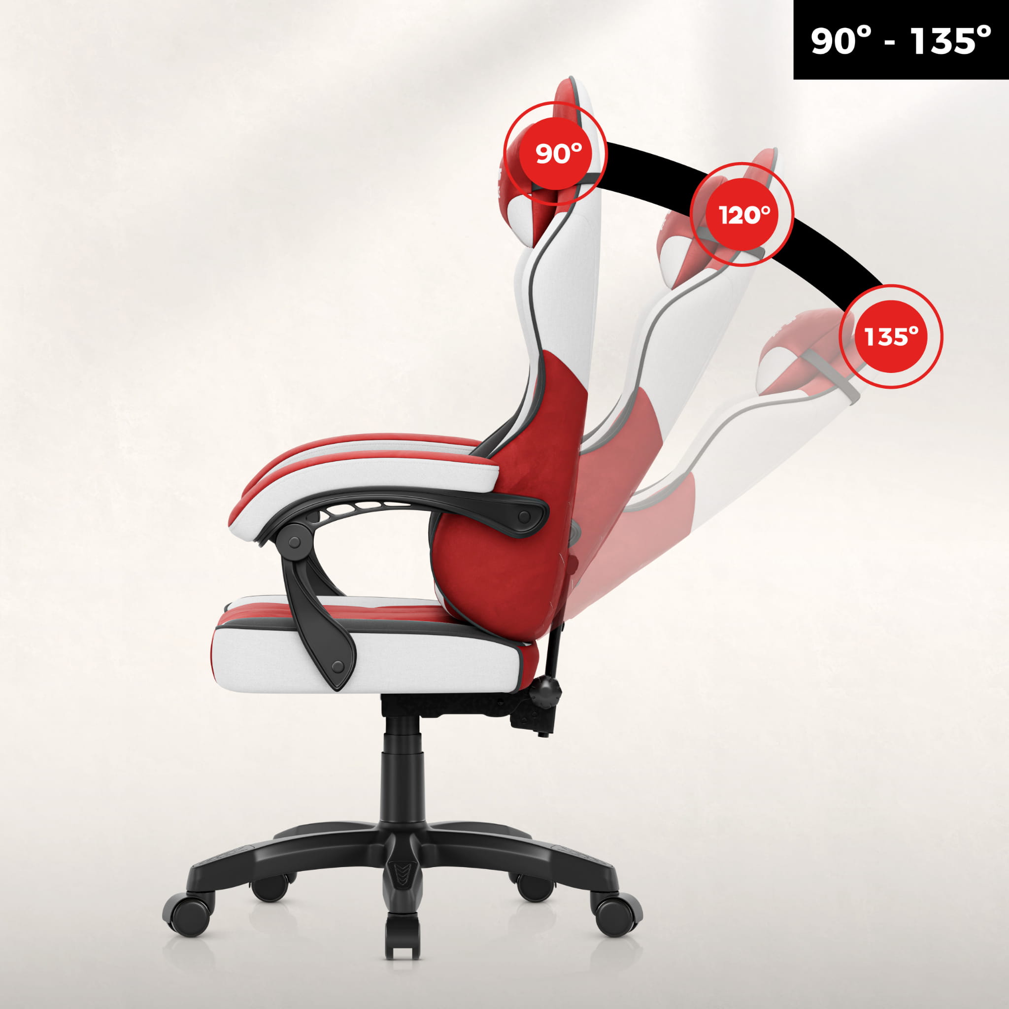 Huzaro Force 2.7 Red gamingstoel van velours