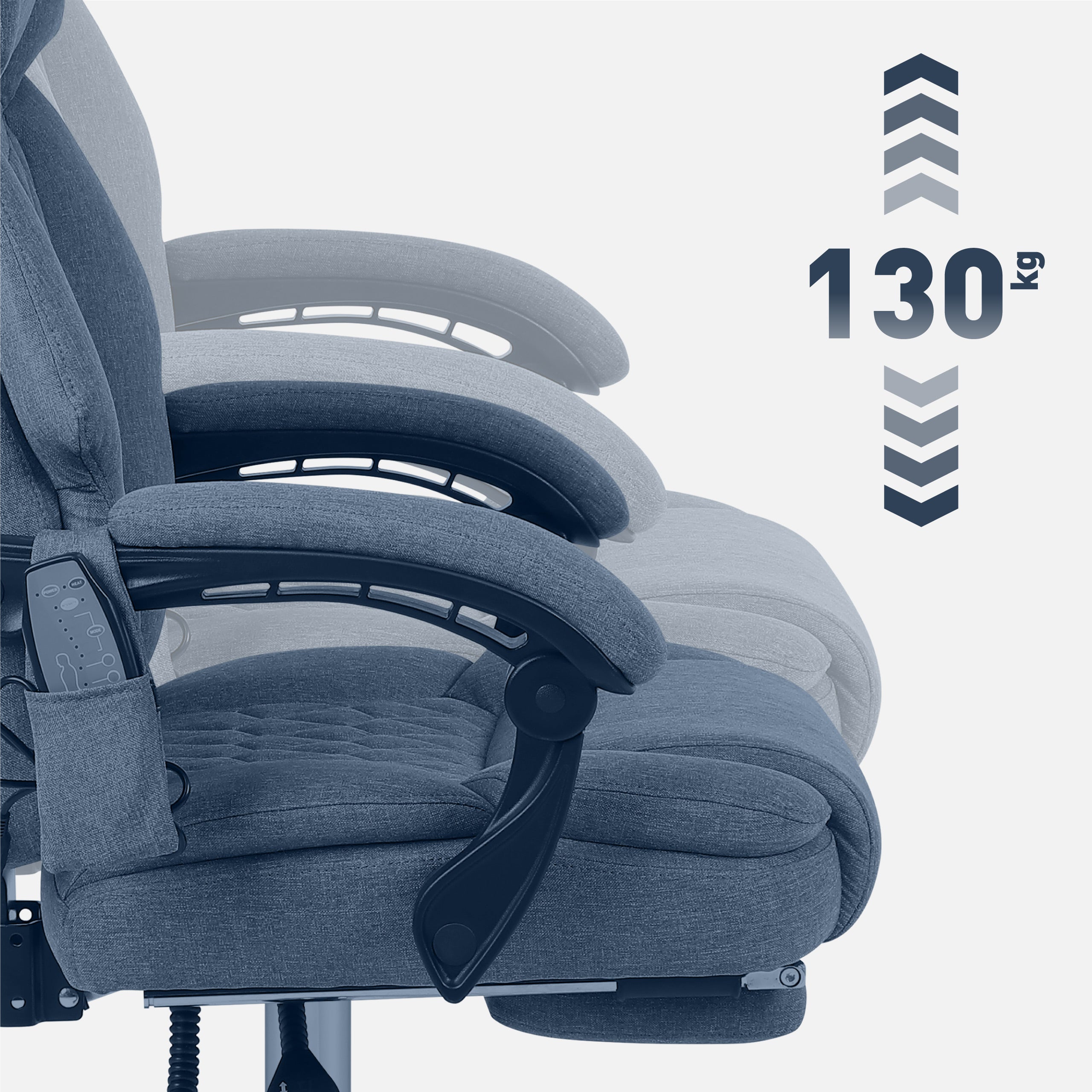 Bureaustoel met massagefunctie en voetensteun: Mark Adler Boss 6.0 Grey
