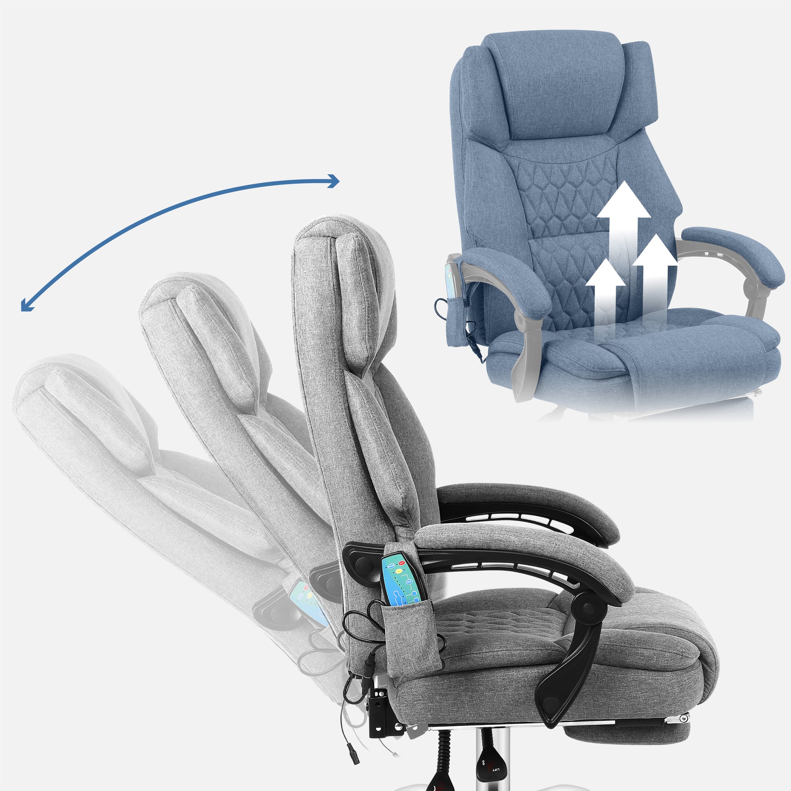 Bureaustoel met massagefunctie en voetensteun: Mark Adler Boss 6.0 Grey