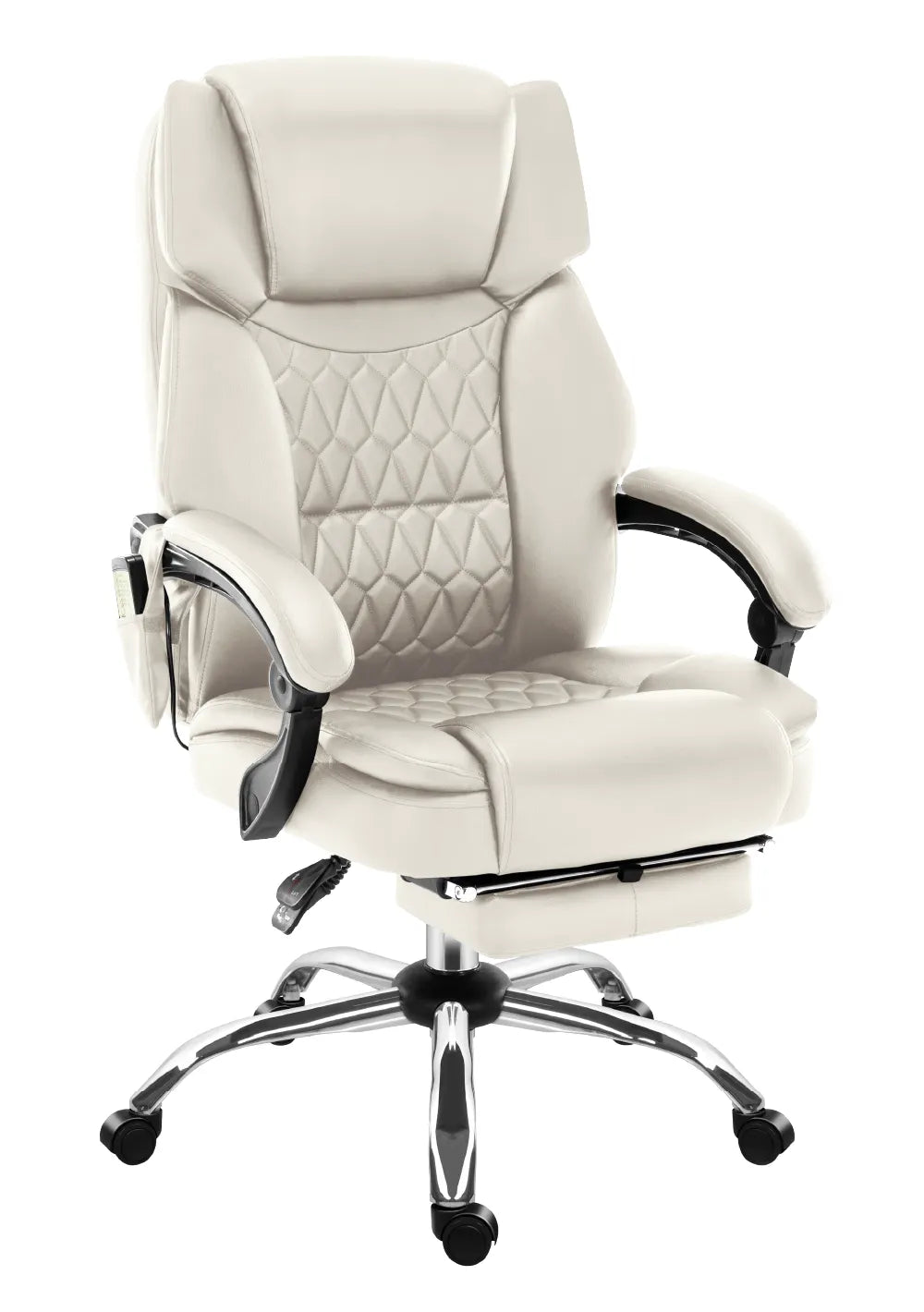 Mark Adler Boss 6.0 Beige bureaustoel met massagefunctie en voetensteun