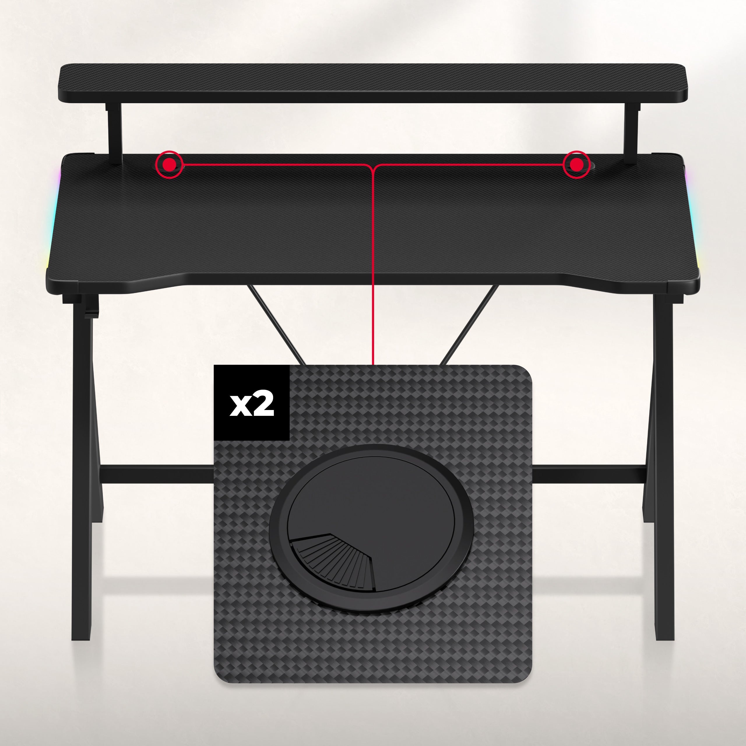 Huzaro Hero 1.9 RGB LED-gamingbureau  120 cm