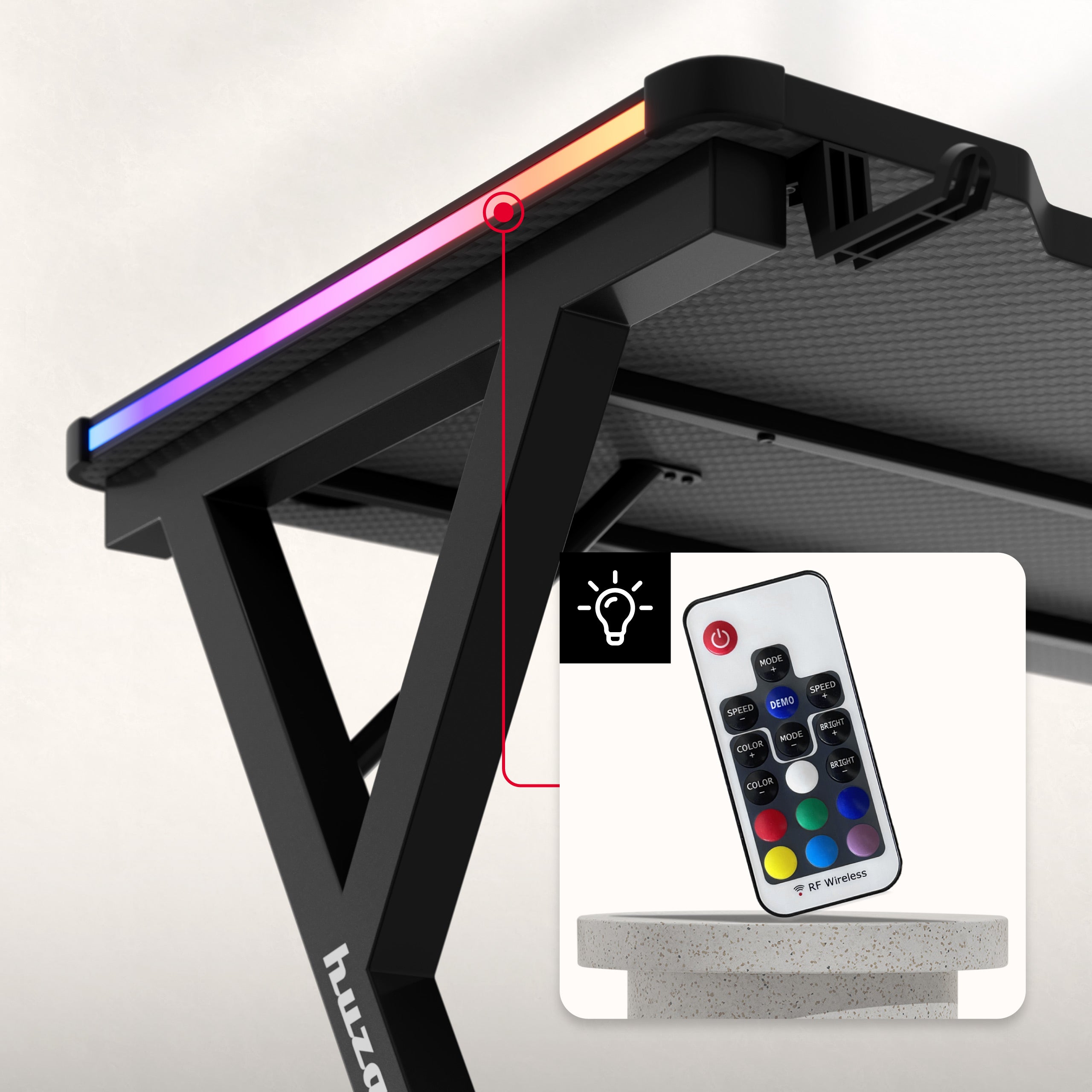 Huzaro Hero 2.3 RGB LED-gamingbureau, 120 cm