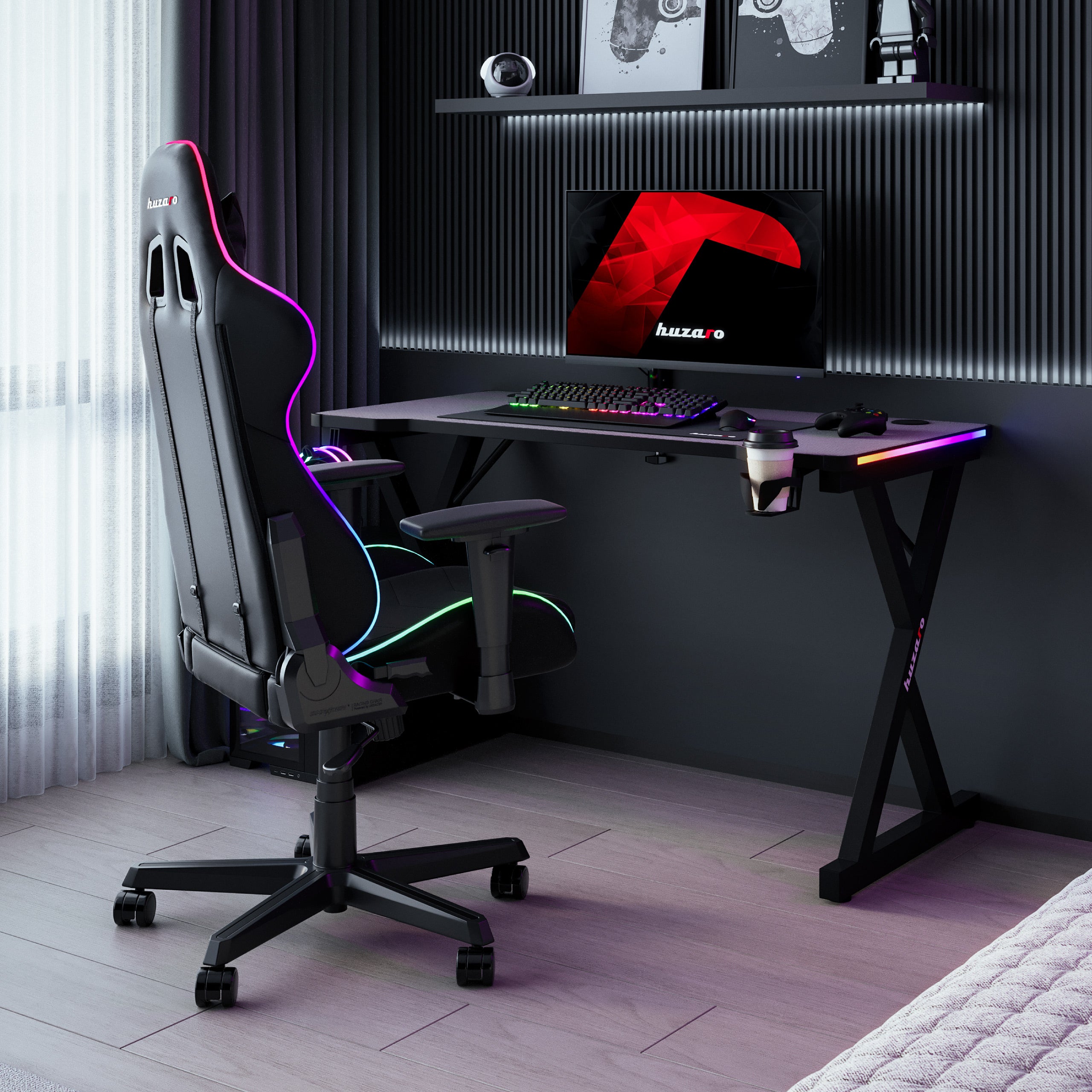 Huzaro Hero 2.3 RGB LED-gamingbureau, 120 cm