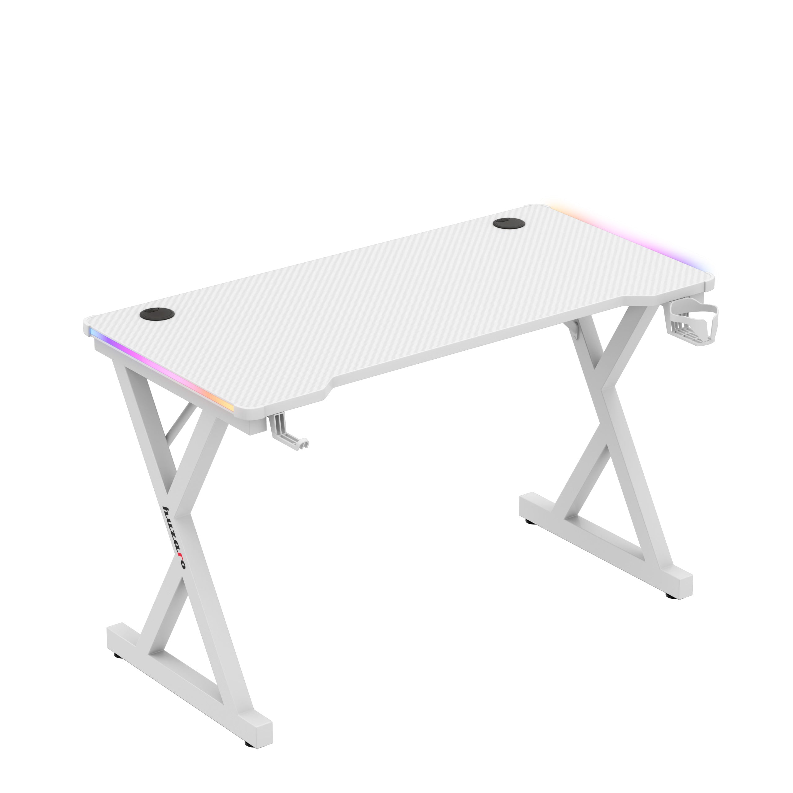 Huzaro Hero 2.3 RGB White 120 cm gamingbureau met LED-verlichting