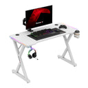 Huzaro Hero 2.3 RGB White 120 cm gamingbureau met LED-verlichting