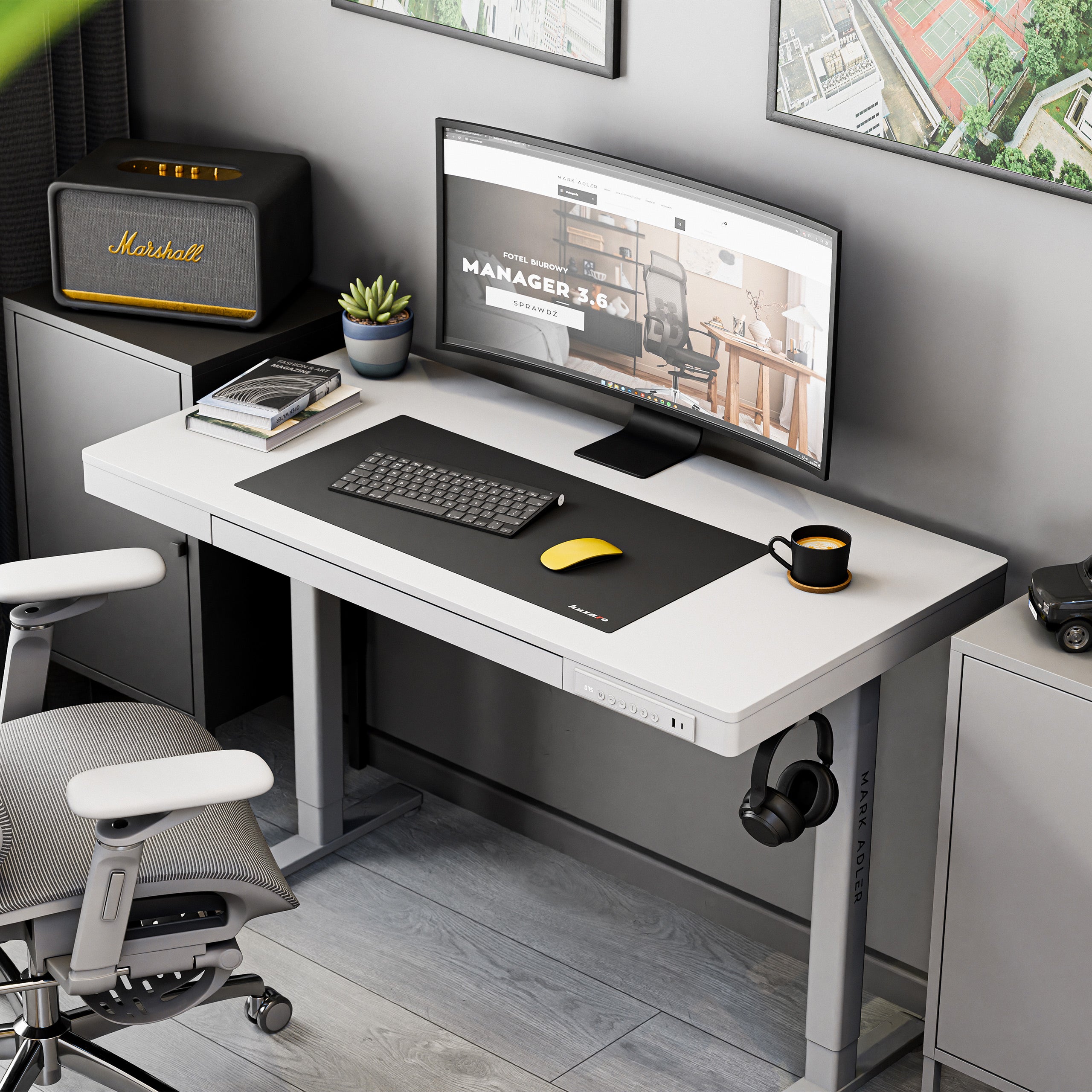 Mark Adler Leader 8.2 White elektrisch verstelbaar bureau, 120 cm