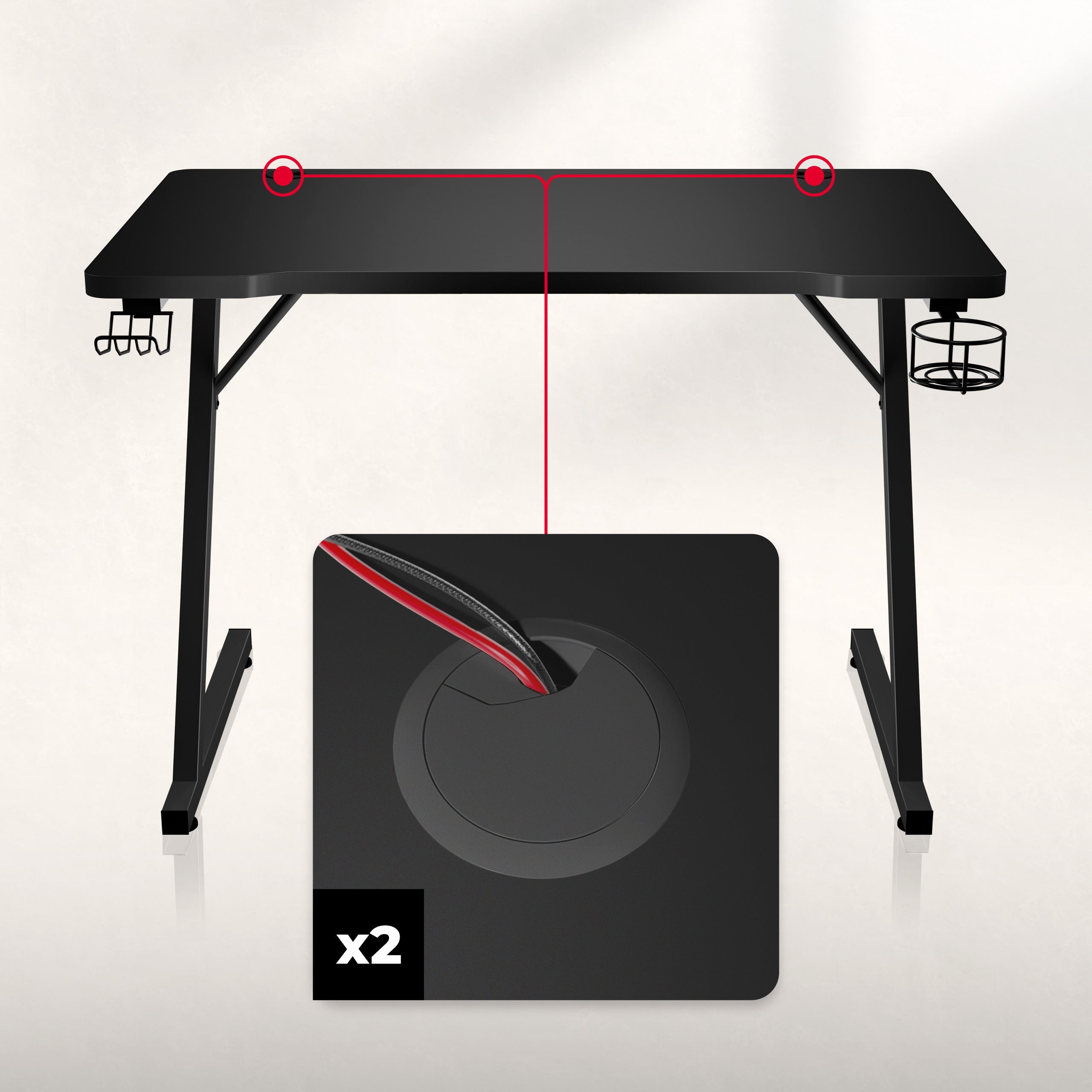 Huzaro Hero 1.8 Black gamingbureau, 100 cm