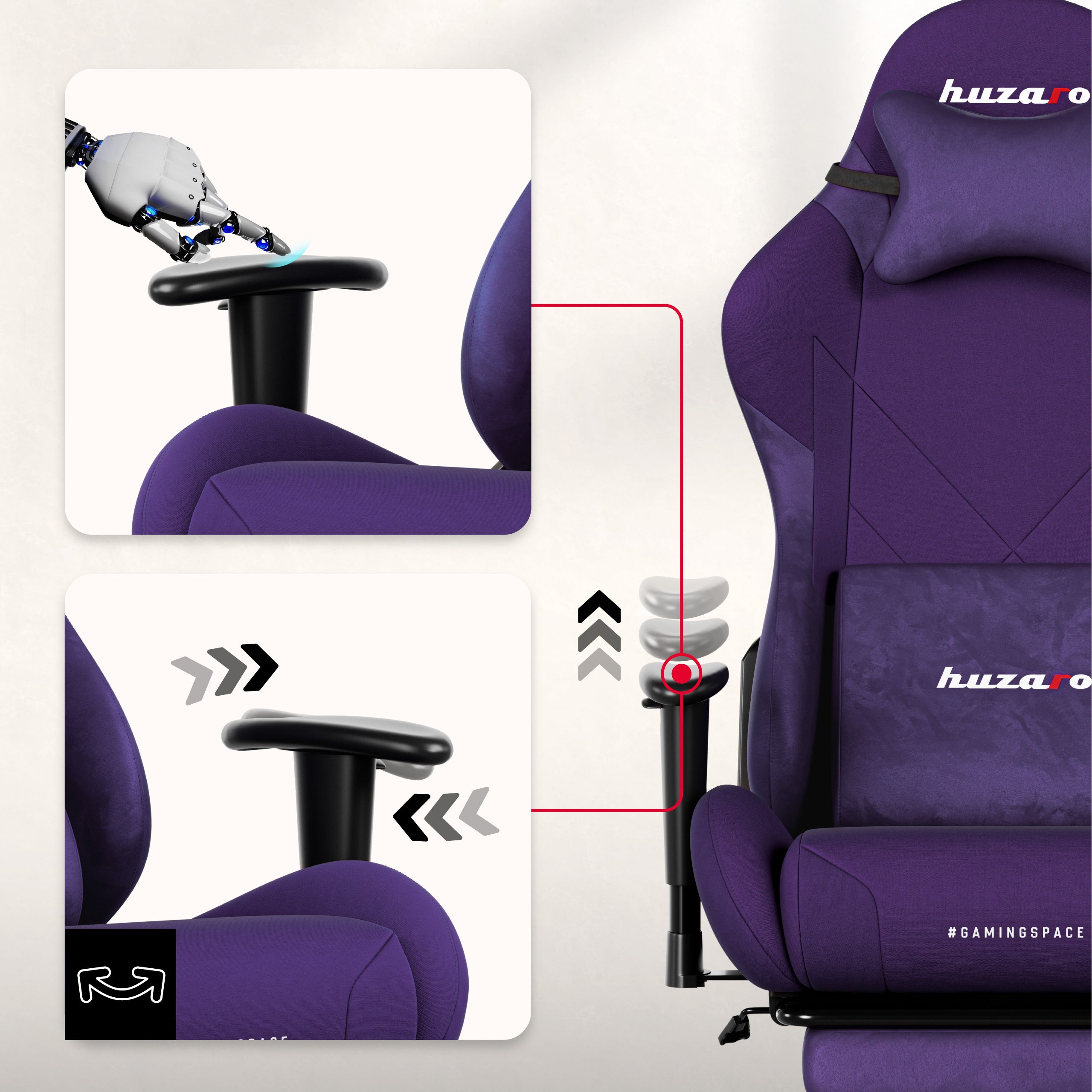 Huzaro Force 5.7 Purple gamingstoel