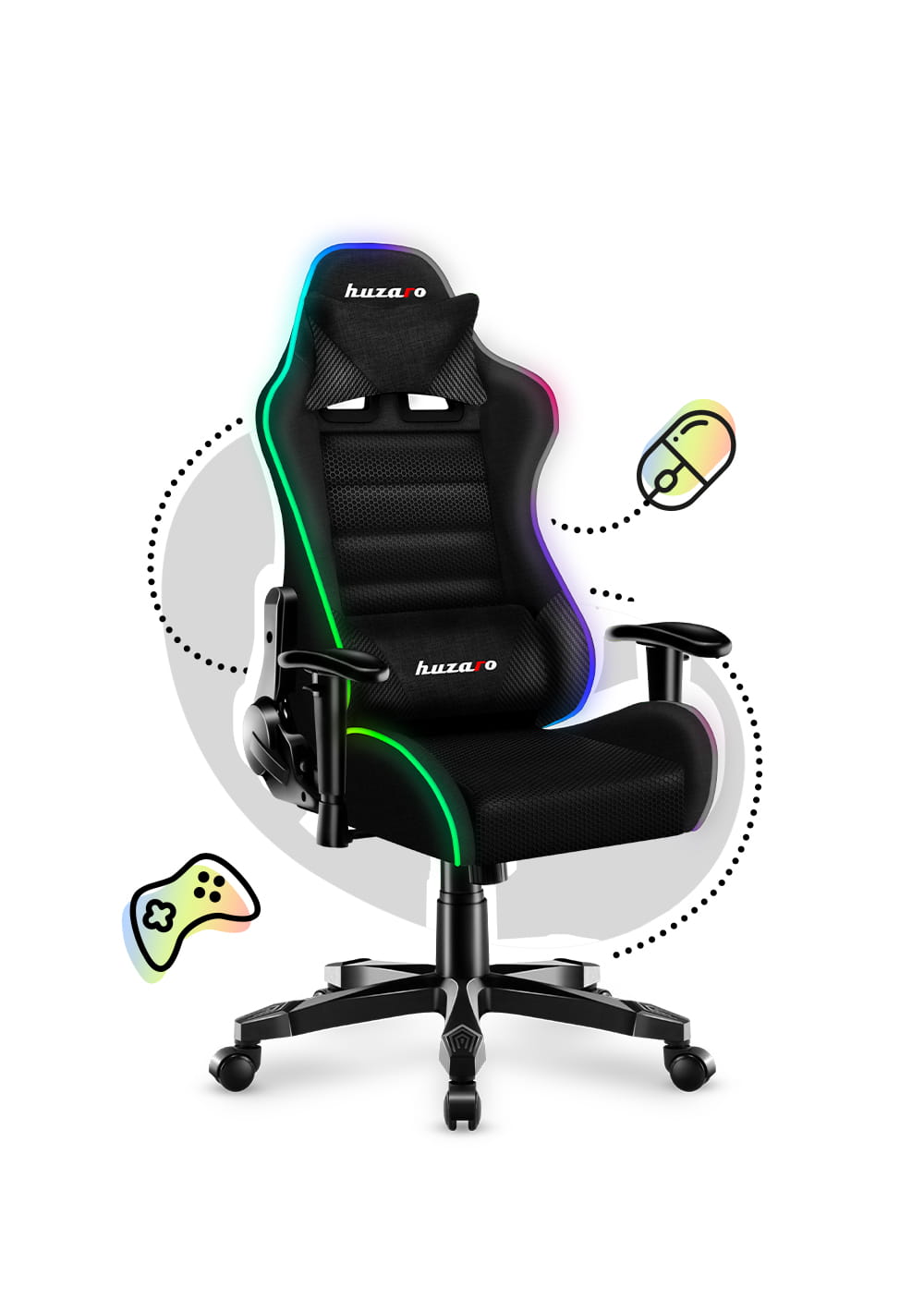 HUZARO RANGER 6.0 RGB Mesh gamingstoel voor kinderen