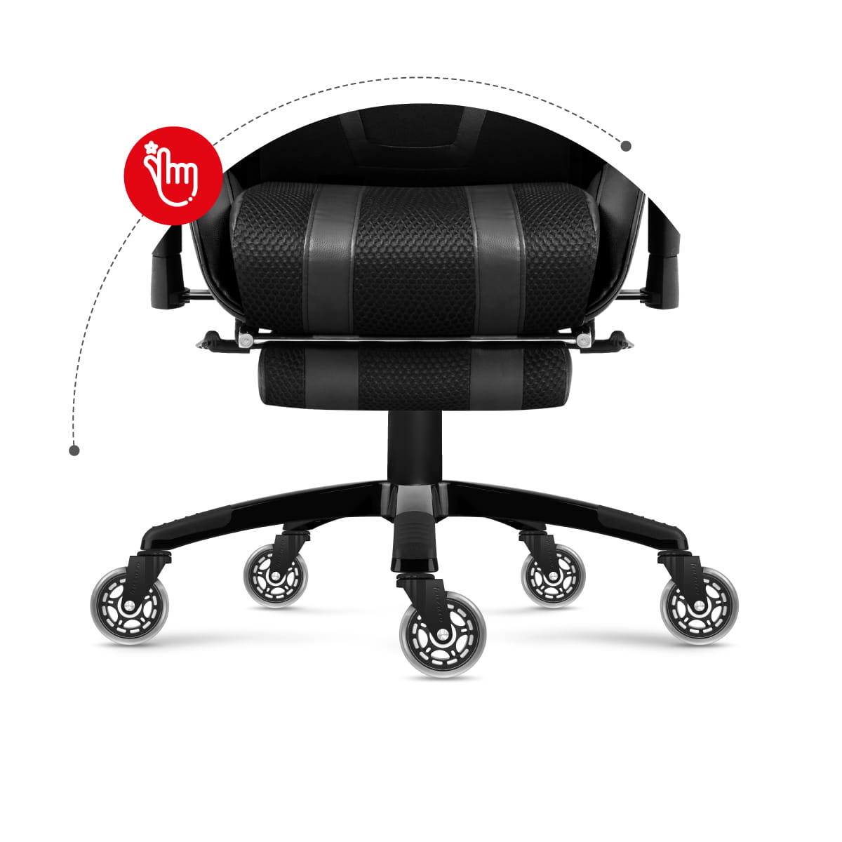 Wieltjes voor de fauteuil Casters 2.0 Black