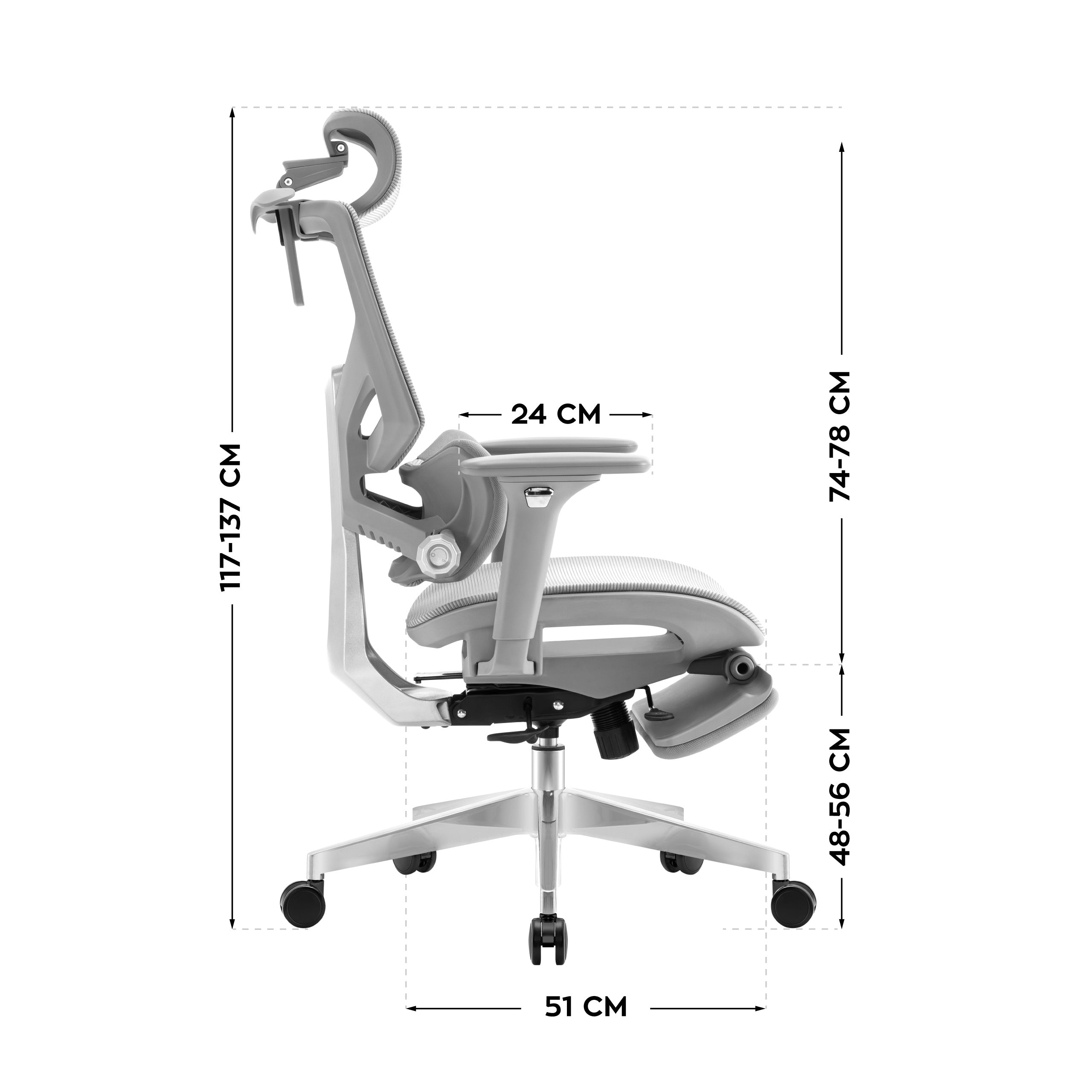 Ergonomische bureaustoel Mark Adler Expert 8.7 Grey Mesh