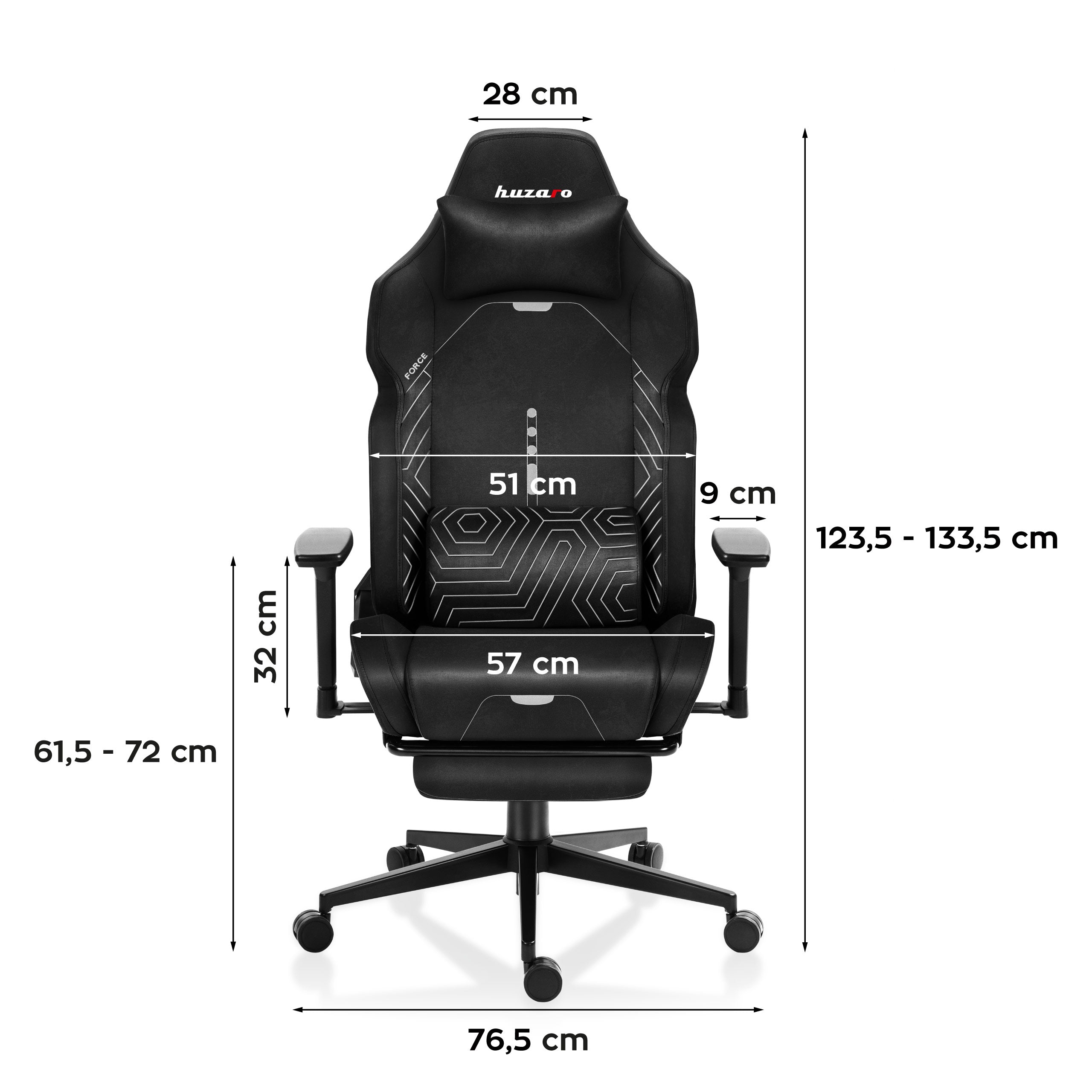 HUZARO FORCE 8.1 Black gamingstoel