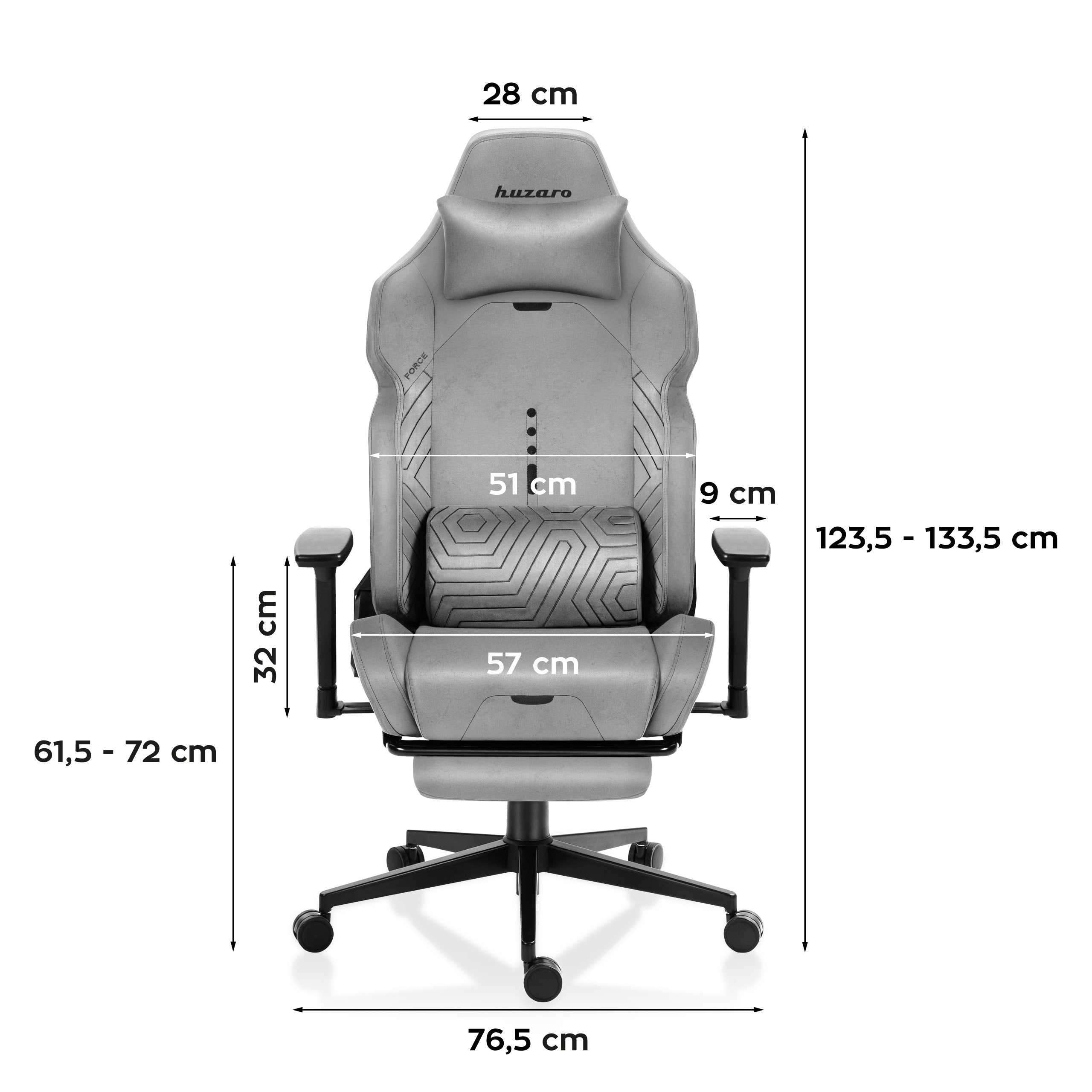 HUZARO FORCE 8.1 Grey gamingstoel