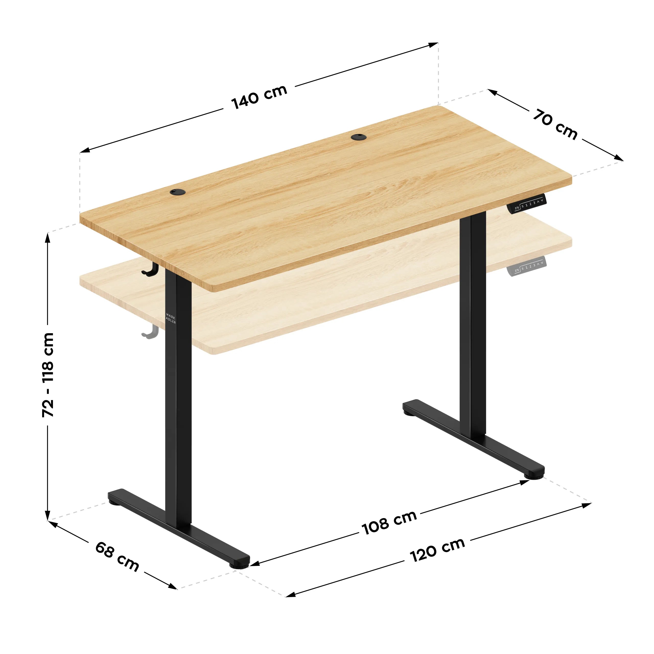 Mark Adler Leader 7.3 Craft elektrisch verstelbaar bureau, 140 cm