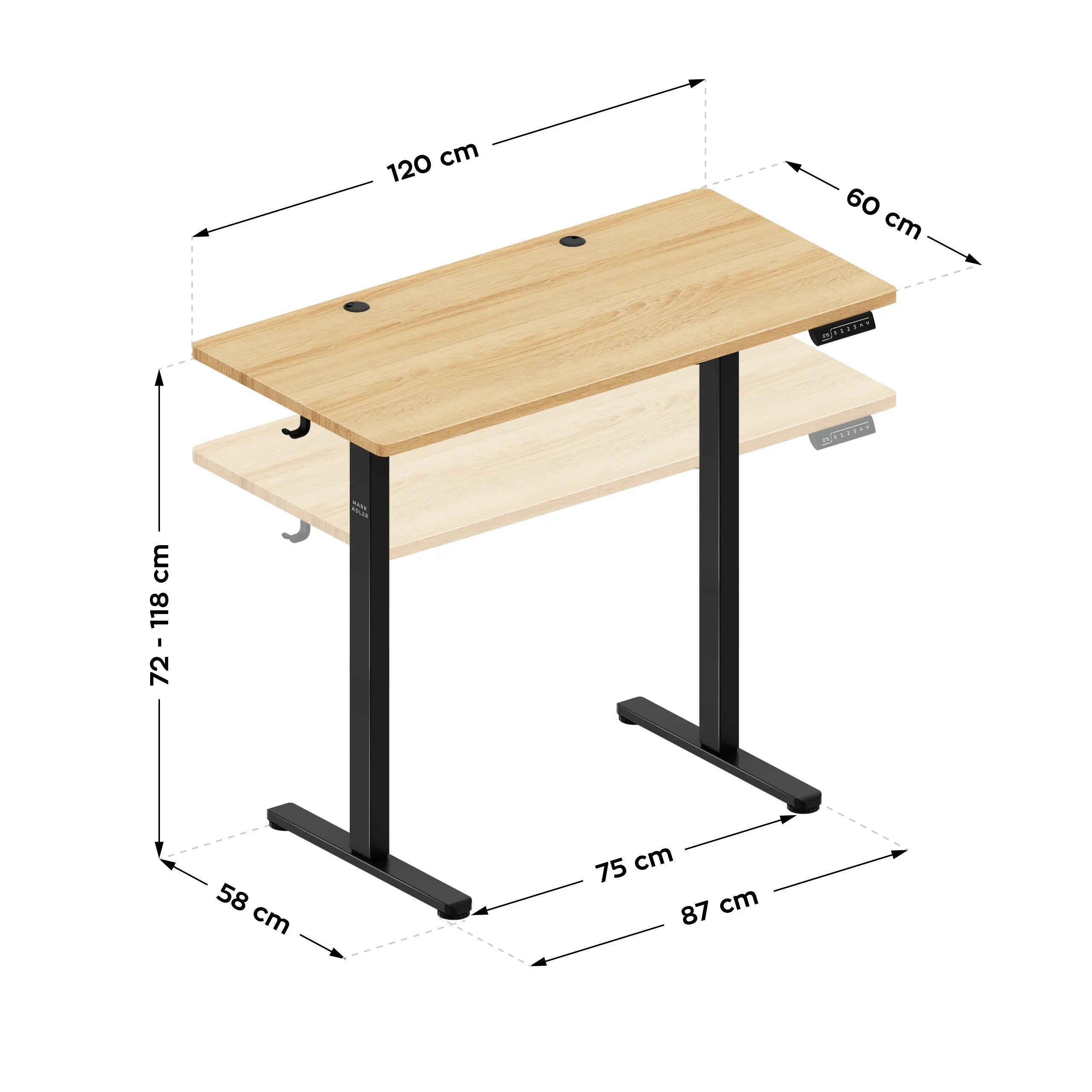 Mark Adler Leader 6.9 elektrisch verstelbaar bureau, 120 cm