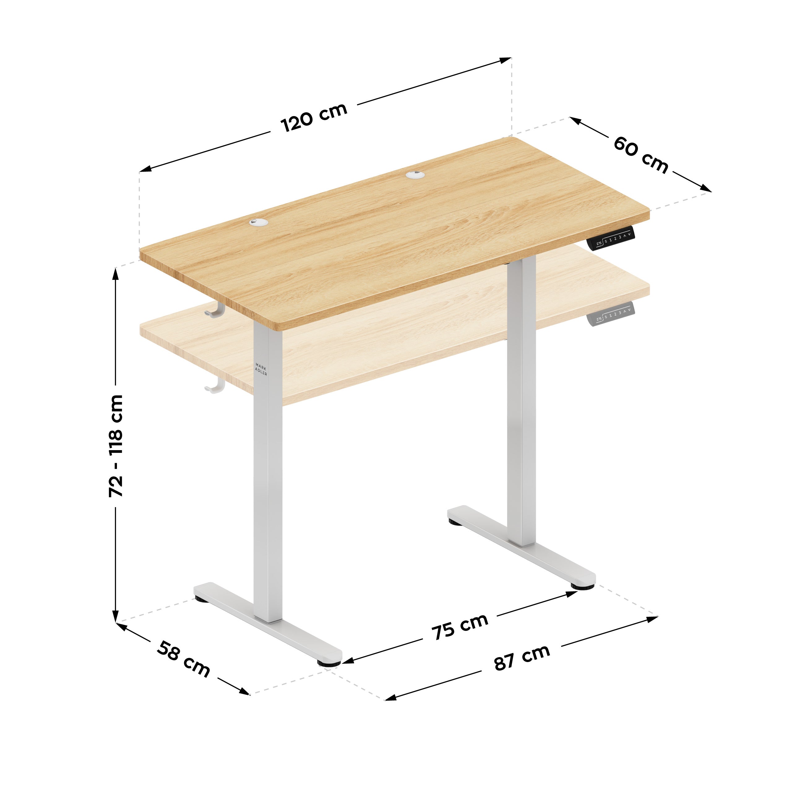 Mark Adler Leader 6.9 Craft elektrisch verstelbaar bureau, 120 cm