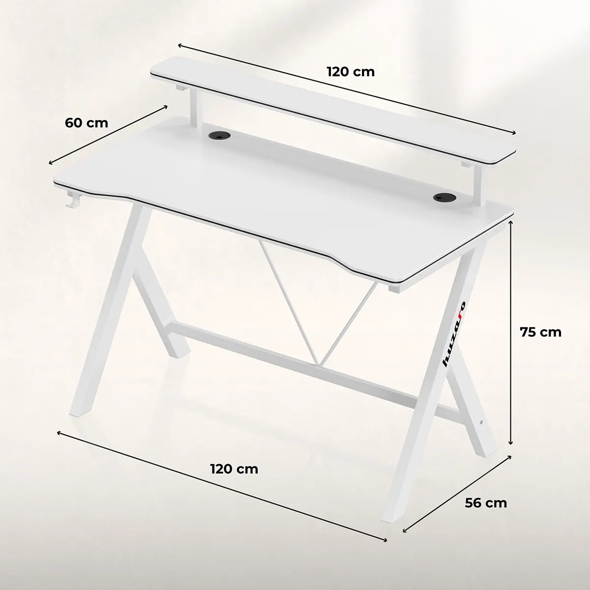 Gamingbureau 120 cm Huzaro Hero 1.9 White