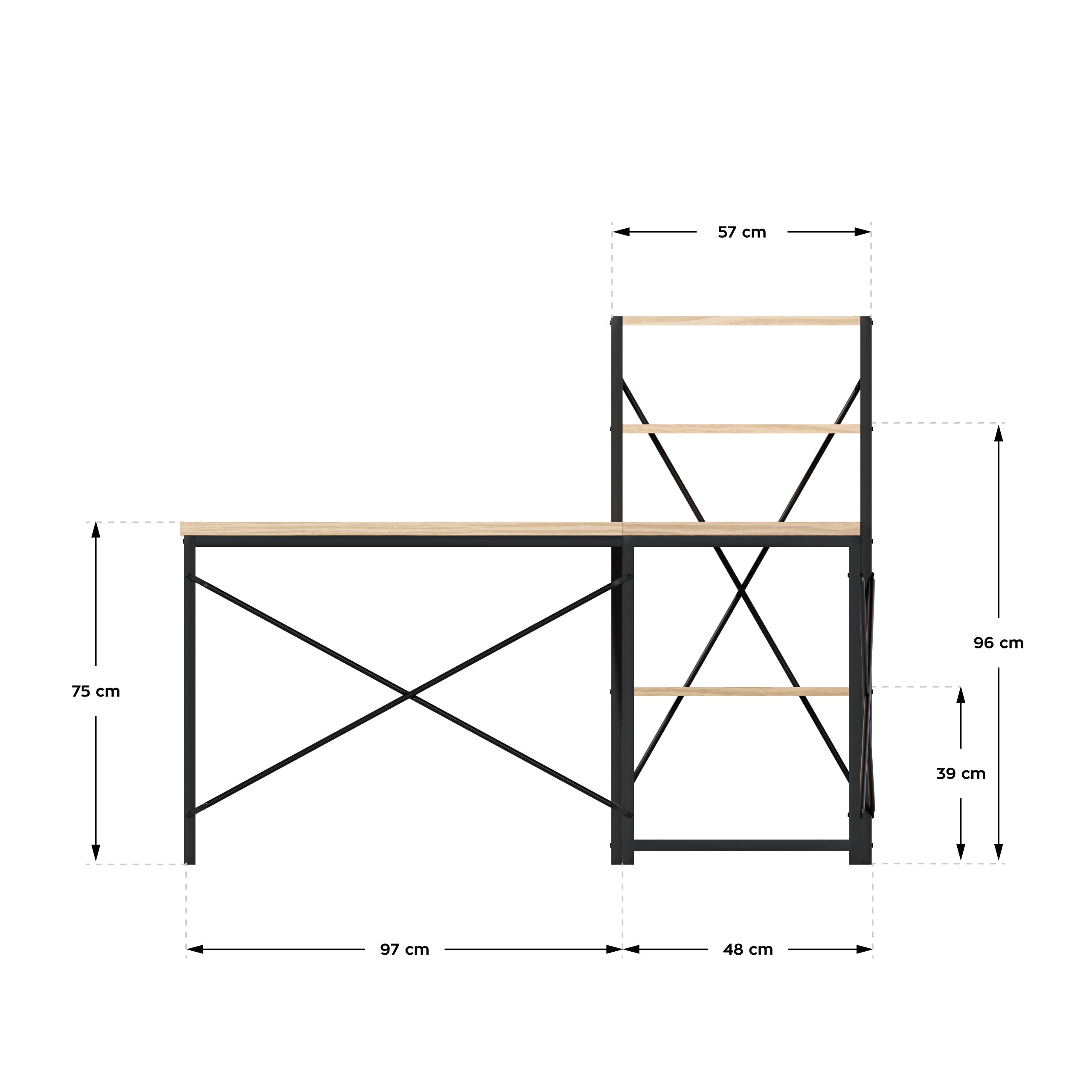 Hoekbureau met planken Mark Adler Leader 5.9 Craft 145 cm