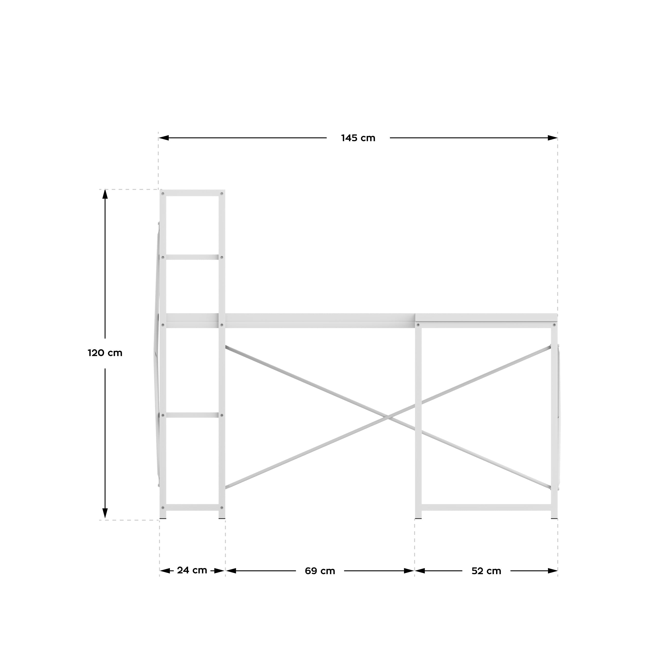 Hoekbureau met planken Mark Adler Leader 5.9 White 145 cm